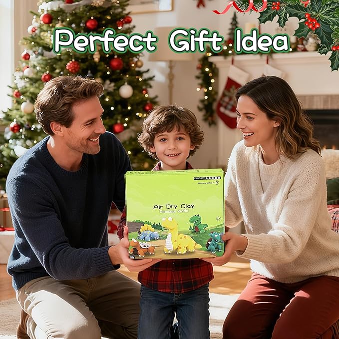 Air Dry Clay Kit, Modeling Clay for Kids, 9 Dinosaur Model Magic Clay with Sculpting Tools and Tutorials, Ultre Light Soft Clay Kit, Arts Craft Toy Gift, Christmas Birthday Party Favors for Boys Girls