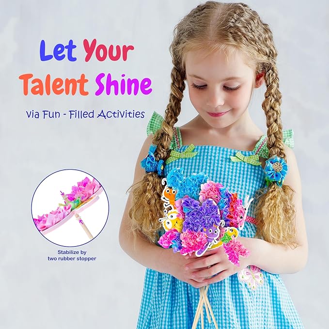 Ancitoy Animal Poke Art Kit for Kids, 7 PCS Mess-Free Craft Toys, DIY No-Sew Jungle Animal Puncture Painting Set, Creative Activity Gift for Girls Boys Ages 4-12