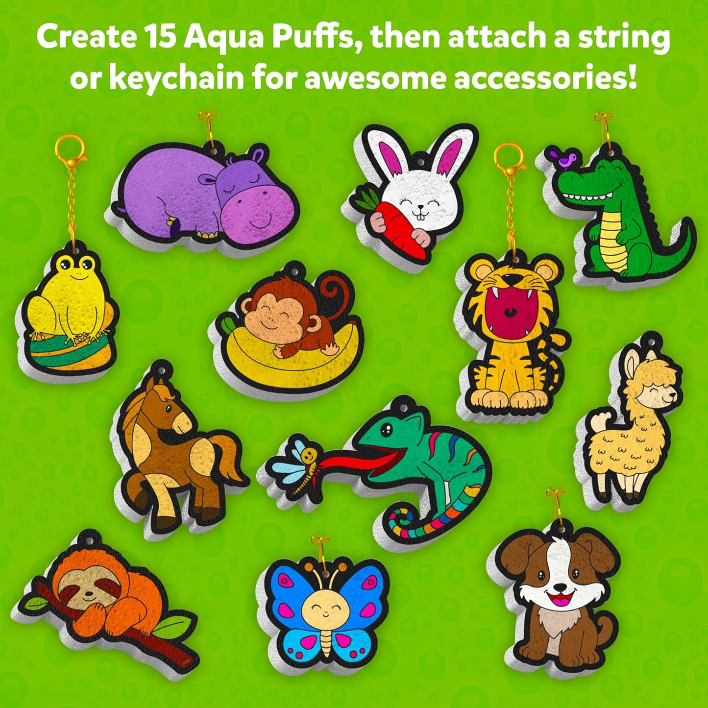 Skillmatics 3D Art Kit - Aqua Puffs Animals, Mess-Free Paint by Number Craft for Kids, DIY Color & Inflate Activity, Travel & Creative Gift for Girls & Boys Ages 4, 5, 6, 7, 8, 9, 10
