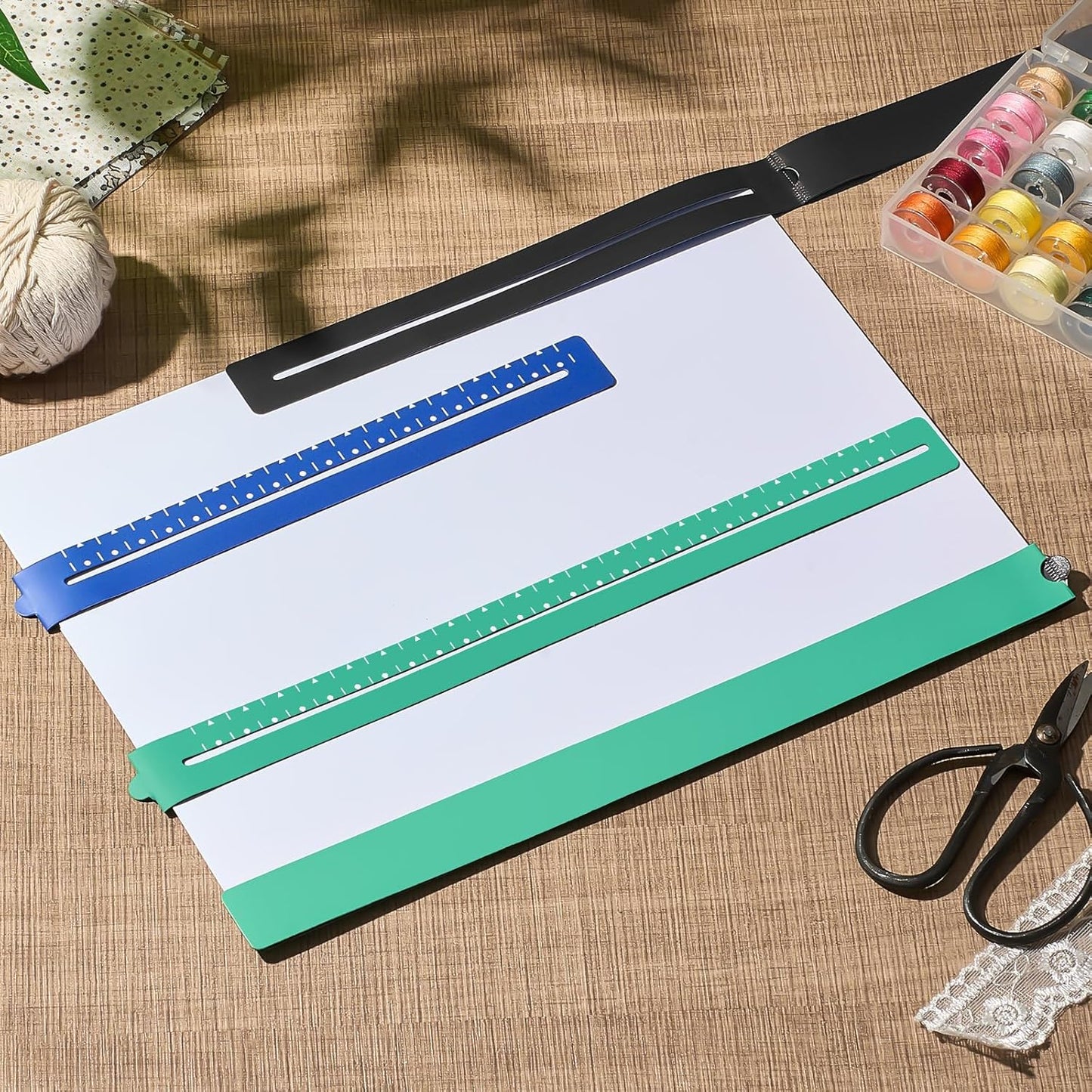 Flutesan 4 Pcs 2 Size Knitting Chart Keeper Magnet Replacement Set Magnetic Ruler Cross Stitch Line Keeper Fold up Pattern Holde