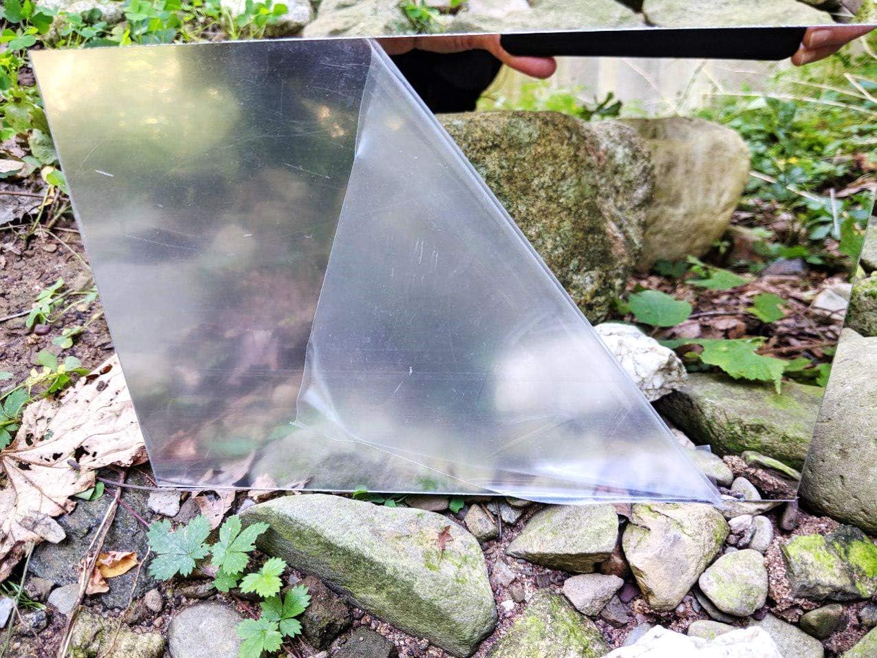 Adhesive Mirror Sheet 6 x 9 Inches Flexible Mirrors Sheets (4 pack) | Non-Glass Self Adhesive Stick on Mirror Tiles | Cut Mirror Paper to Size, Peel and Stick, Great for Crafts and Mirror Wall