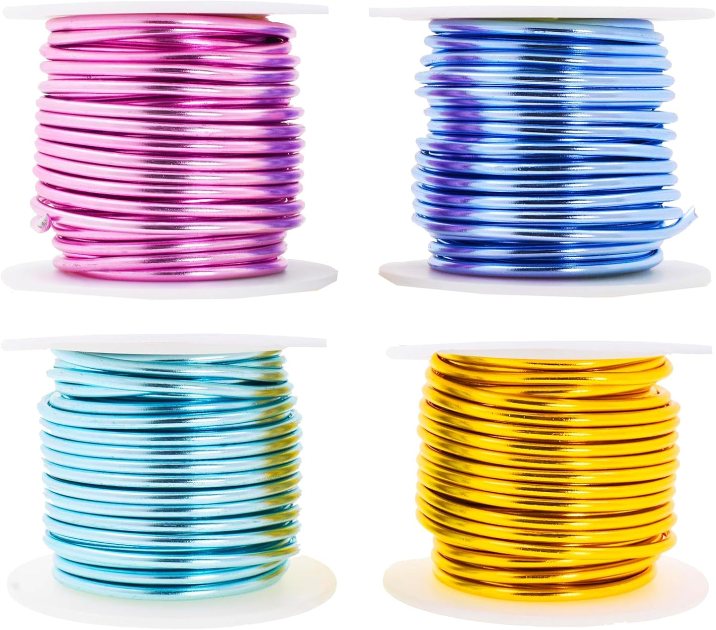 Mandala Crafts 2.5mm 10 Gauge Pastel Color Anodized Aluminum Wire for Sculpting, Armature, Jewelry Making, Gem Metal Wrap, Garden, Colored and Soft, 4 Rolls
