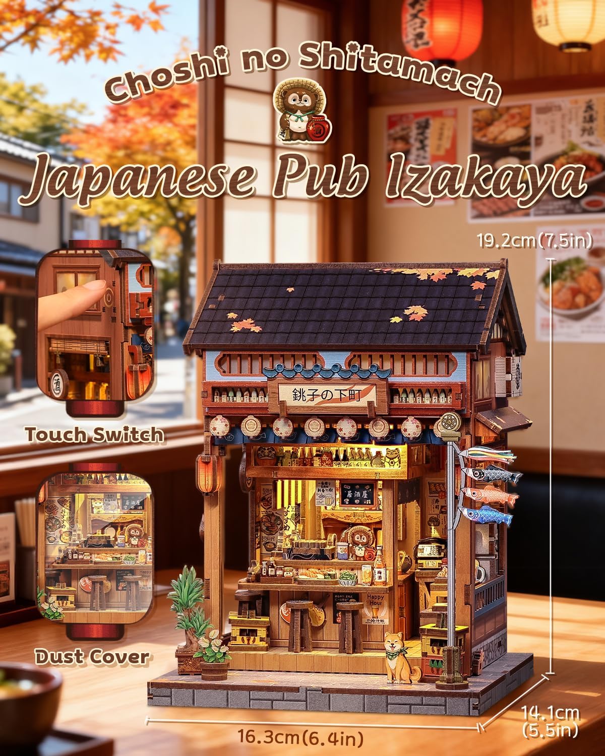 CUTEBEE Book Nook Kit - DIY Miniature House Japanese Izakaya, Dollhouse Kit for Adults and Teens, Booknook Tiny House Bookshelf Decor 3D Wooden Puzzle, Gifts for Family, Friends (Japanese Izakaya)