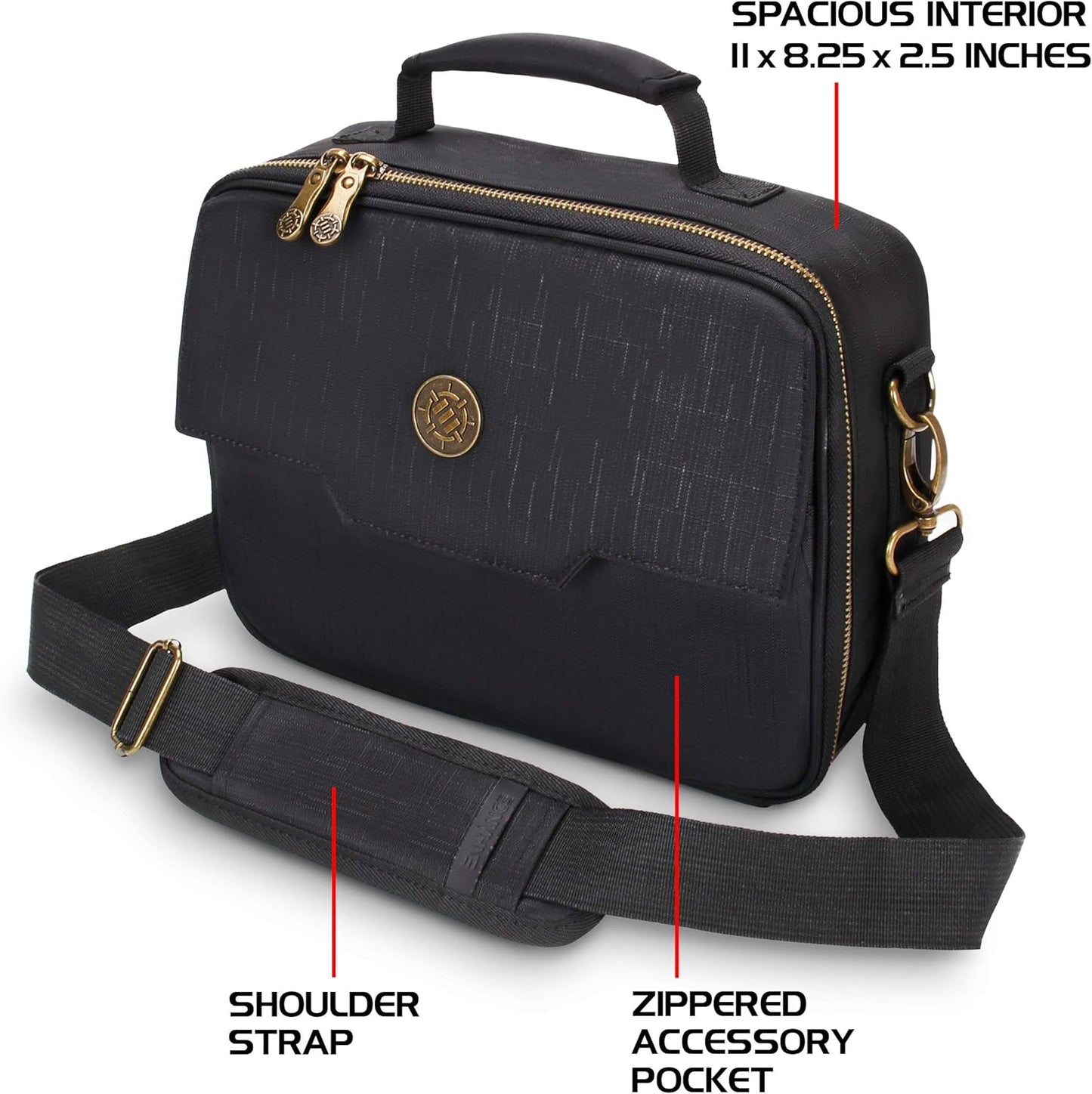 ENHANCE MTG Card Box Storage Case - Deck Holder Card Carrying Case Bag Compatible with Magic MTG Cards , Card Games, Cards Against Humanity - Pencil Loops , Pocket for Dice, & Tokens