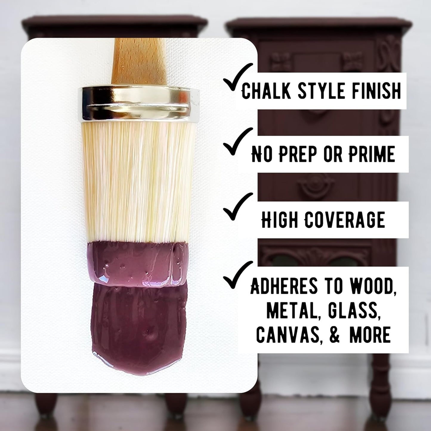 Daydream Apothecary Premium Chalk Style Paint for Furniture, Home Décor, Wood, DIY Interior Projects, Quick Dry, No Prep or Prime Needed, Matte Burgundy - 8oz