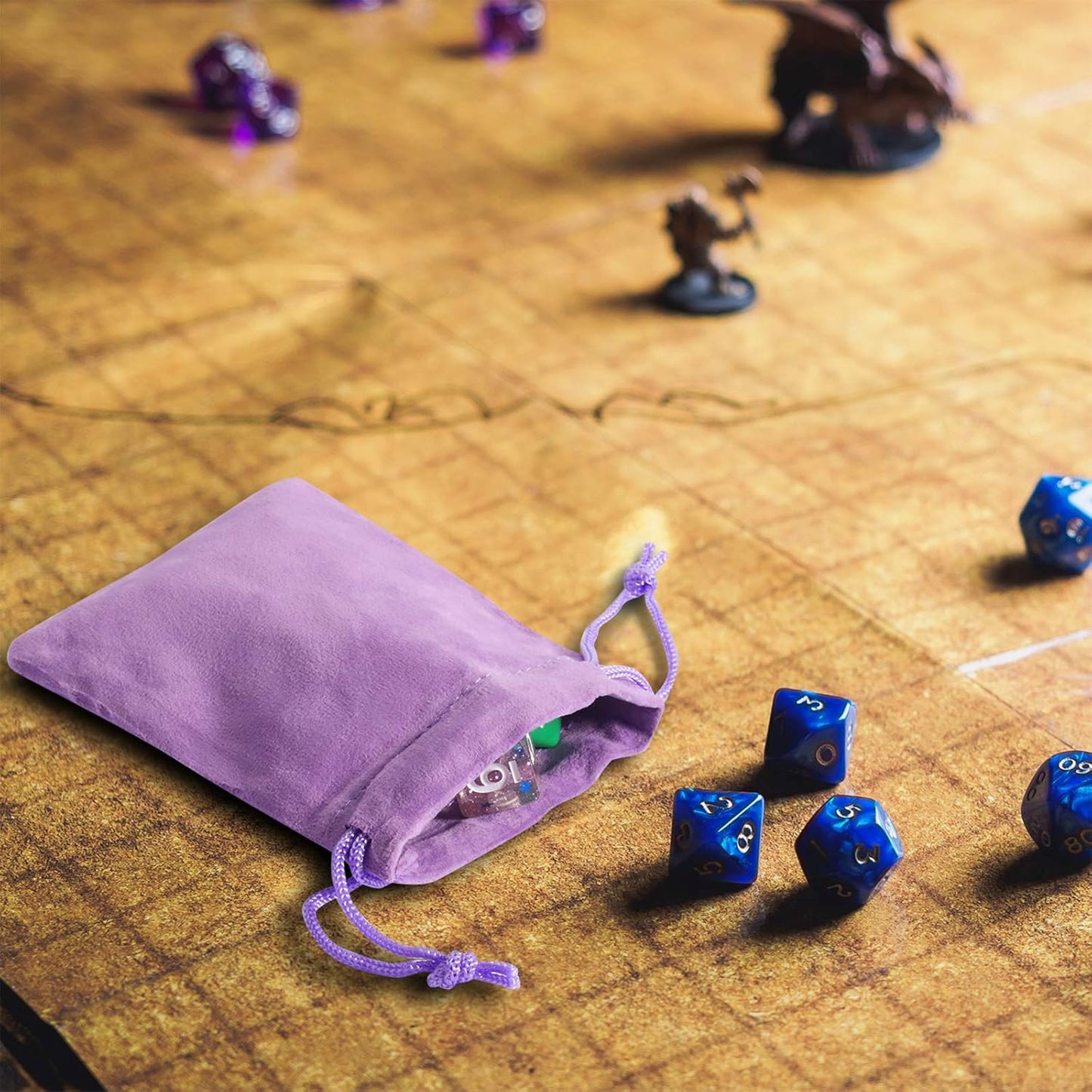 Shappy 16 Pieces Mini Dice Bags Velvet Drawstring Bag 4.1 x 3.3 Inch Drawstring Pouches Velour Christmas Storage Pouches for Dice, Jewelry, 8 Colors