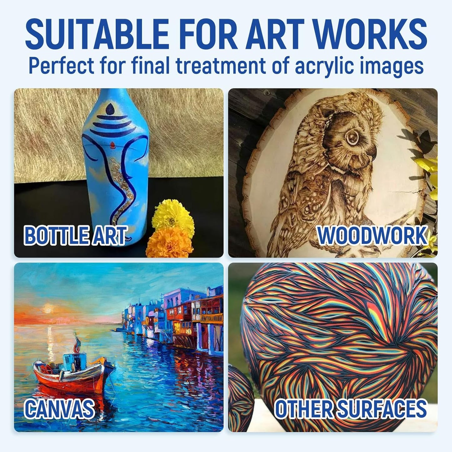 Gloss Varnish for Acrylic Painting, Artist's Acrylic Varnish Kit, Non-Yellowing, Non-Toxic, Anti-Crazing, High Gloss Finish for Artwork, Acrylics Paint, Suitable for Pro Artists, Hobby Painter