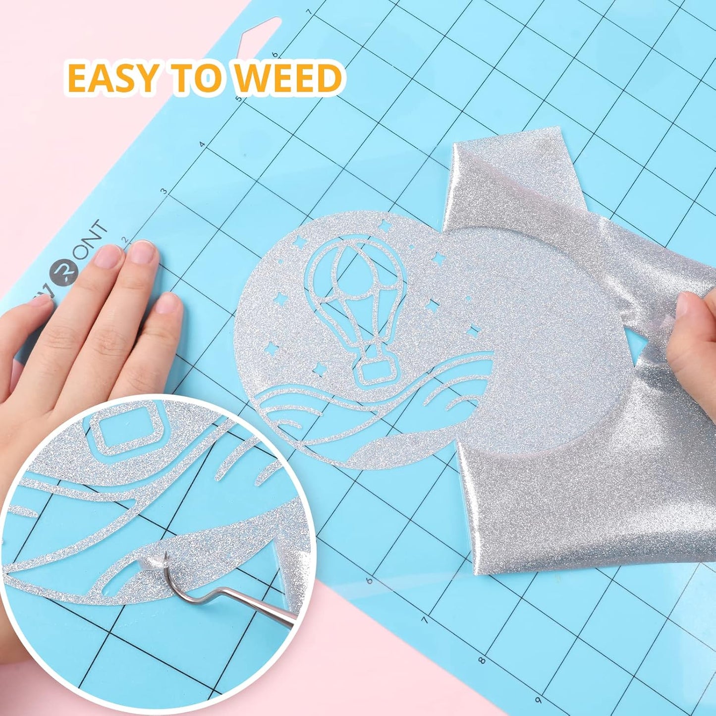 HTVRONT Silver Glitter Heat Transfer Vinyl - 10" x 5FT Silver Glitter HTV Vinyl for T-Shirts, Hats, Shoes & Bags