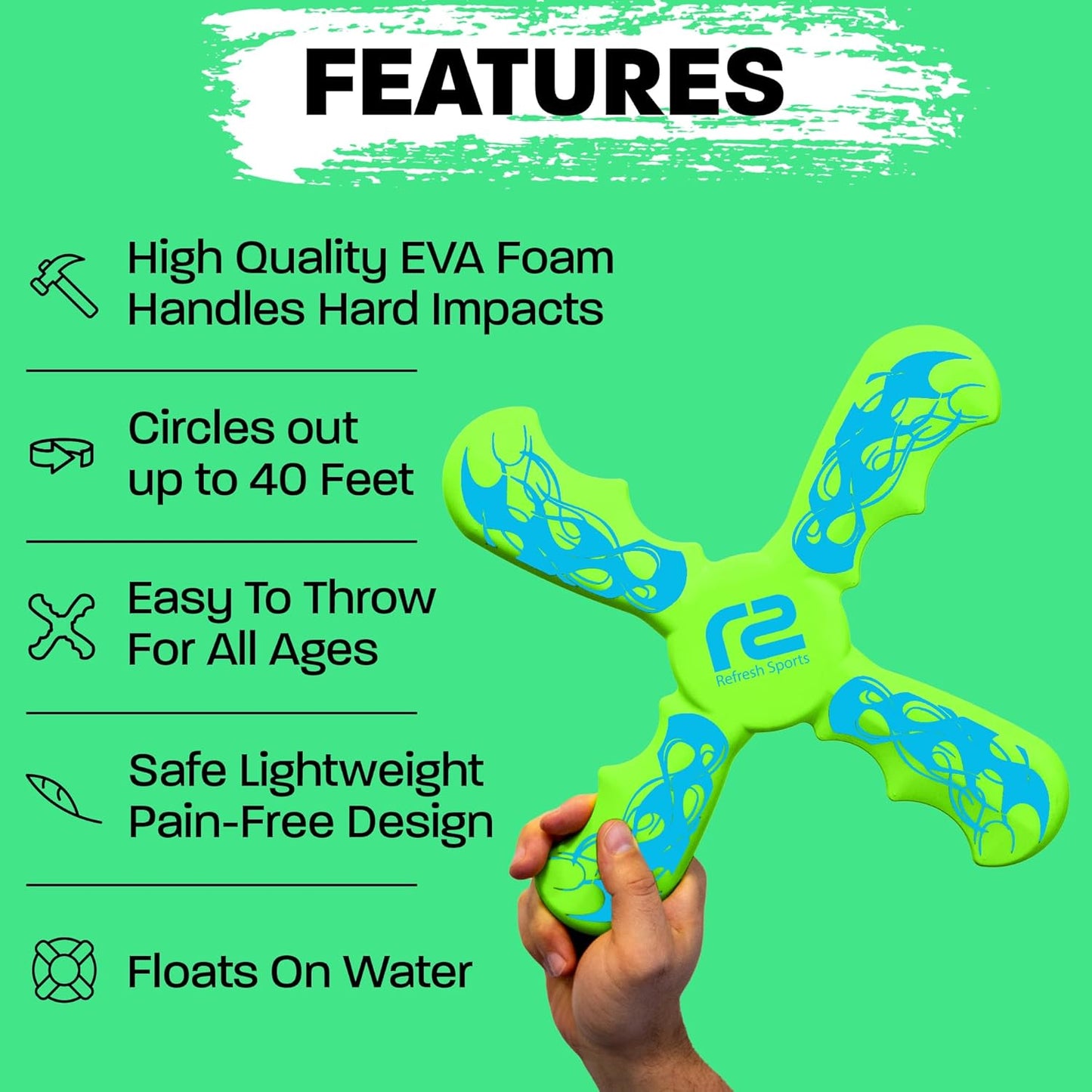 Boomerangs for Kids - Christmass Gifts for Grandkids Boys & Girls All Ages - Outdoor Flying Disc - Fun Boy Stocking Stuffers - Boys Toys Age 8-10 Year Old & 10-12 & Up - Beach Toys for Kids Presents