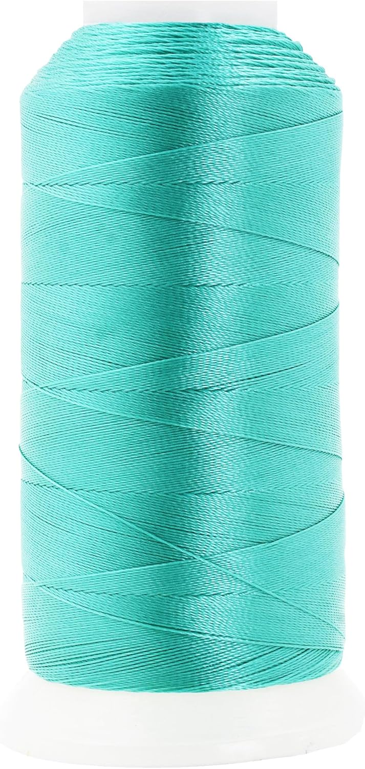 Mandala Crafts Turquoise Heavy Duty Thread -1500 Yds Tex 90 Thread for Sewing Drapery Jeans Leather Hair - Bonded Polyester Thread Outdoor Marine Upholstery Threads