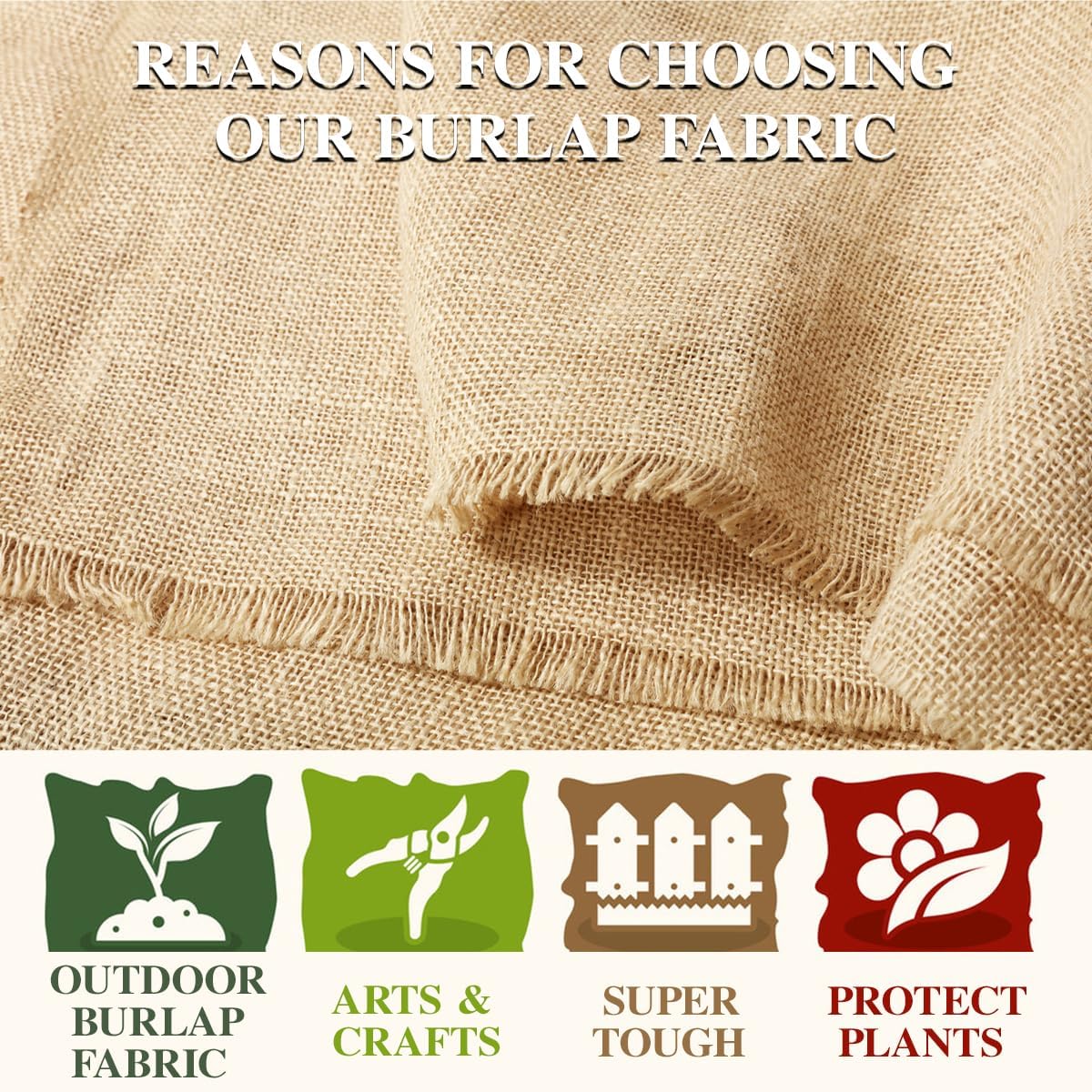 Burlap Fabric Roll, 40" x 15 Feet Burlap Garden Fabric Natural Jute for Decorations, Crafts, Weddings, Table Runner, Landscaping, Plants & Tree Covering