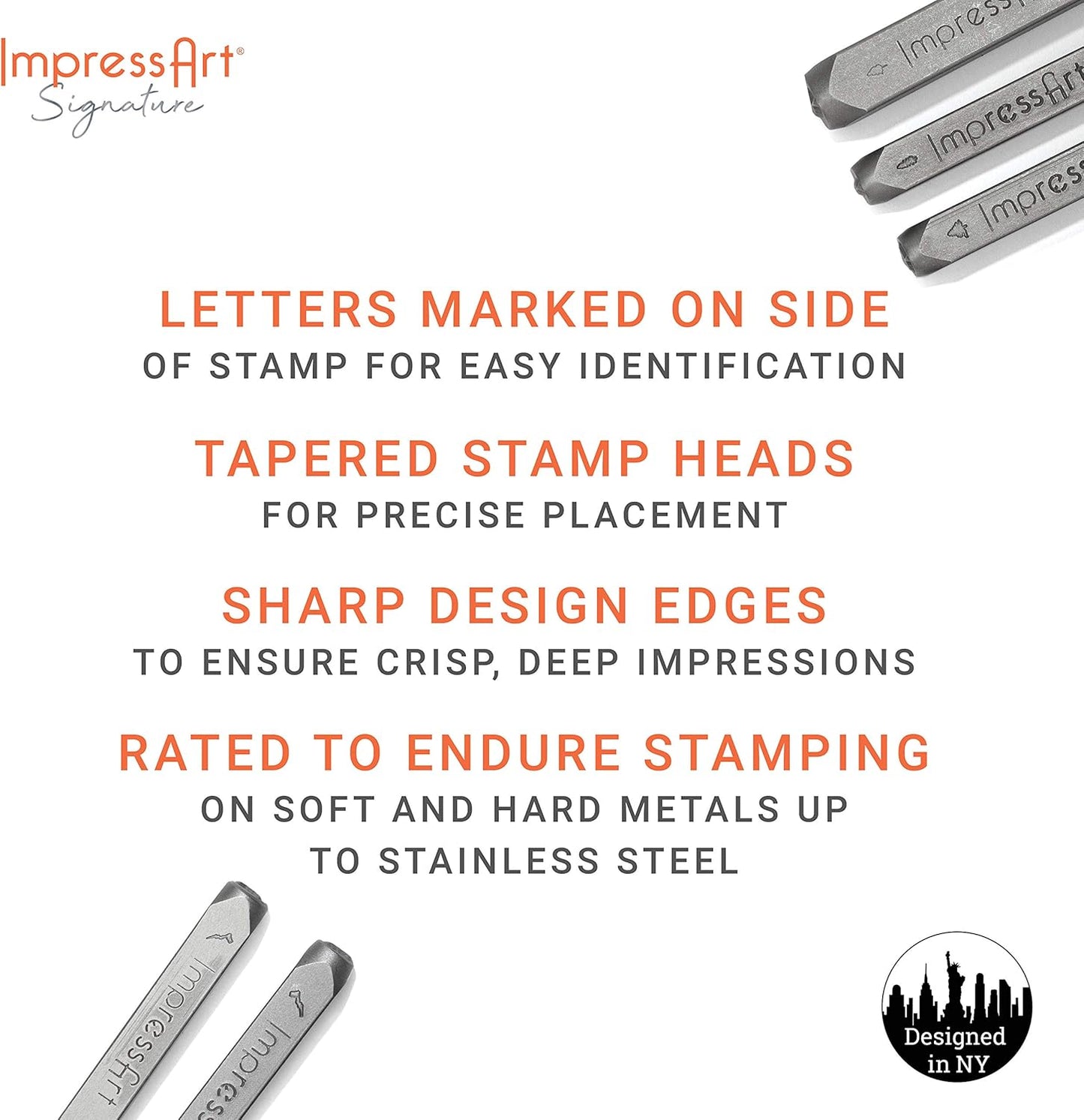 ImpressArt - Star Design Metal Stamp, Jewelry Making for Metalsmiths Tools, DIY Arts & Crafts Lovers (2.5mm)