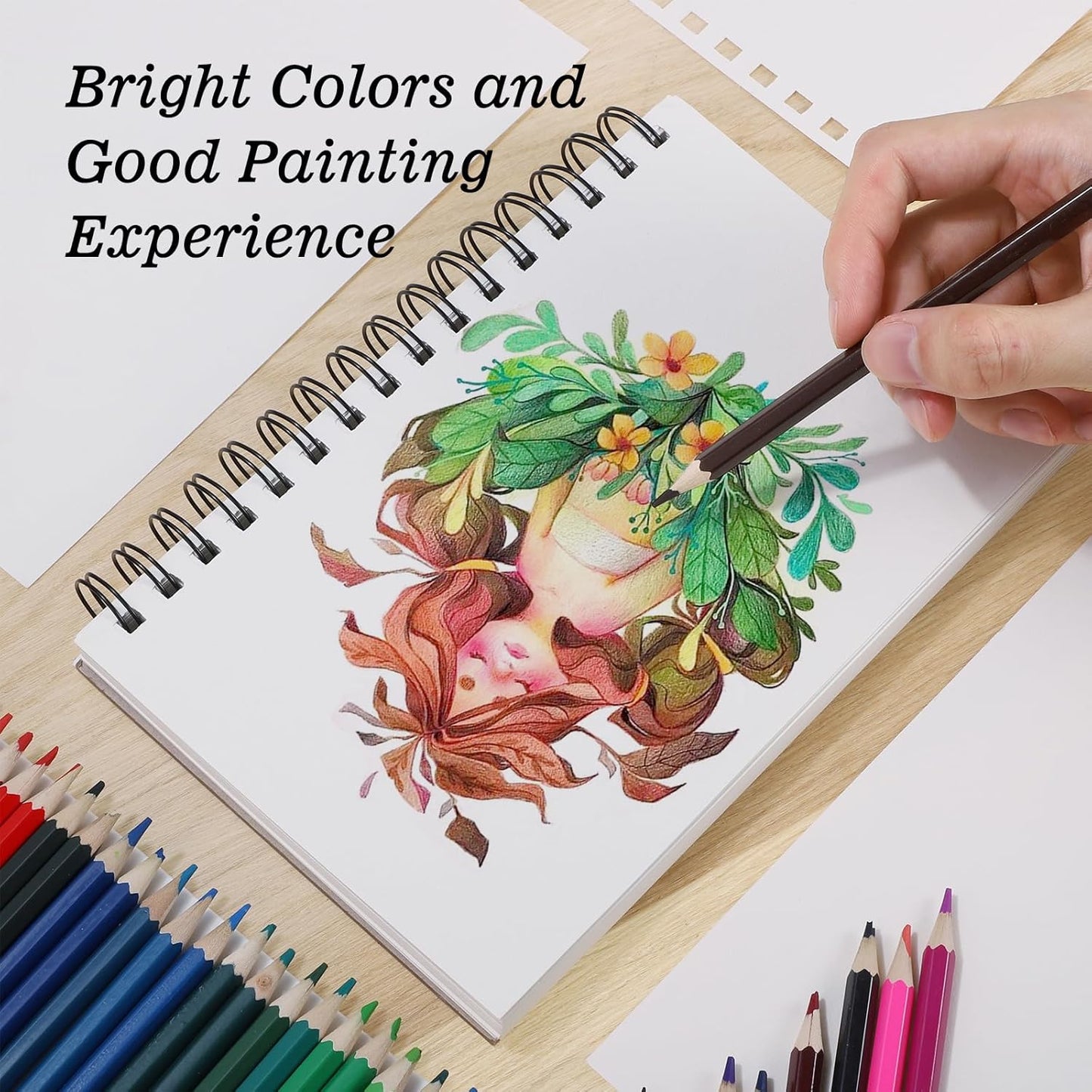 4 Pack Mixed Media Sketchbook, 9x12 inches Drawing Paper Sketch Book, 98lb/160gsm Heavyweight Spiral Bound Sketch Pads, Suitable for Wet and Dry Media, Drawing, Painting, Sketching(200 Sheets)