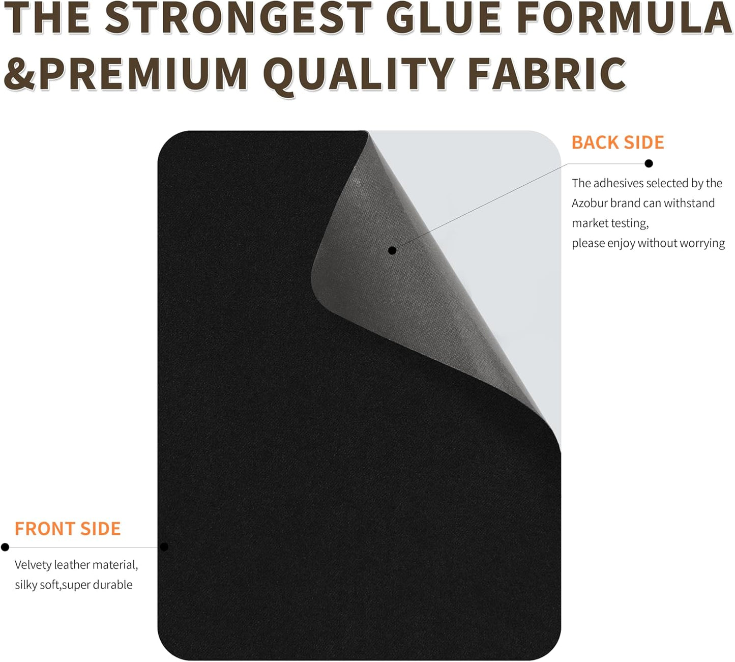 Azobur Sofa Repair Patch - 6 Self Adhesive Microfiber Patches for Luxurious Look Quick Fix Sofa (Black)