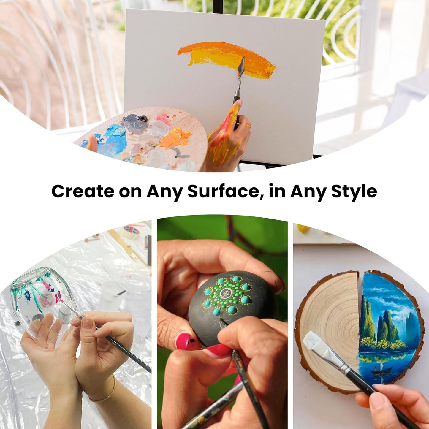 Acrylic Paint Set - 48 Piece Set (48 x 22ml) Tubes in Rich Vibrant Colors - Pigments Formulated for Opaque, Vibrance Perfect for Beginners, Students, Professionals, Artists Painting Different Mediums