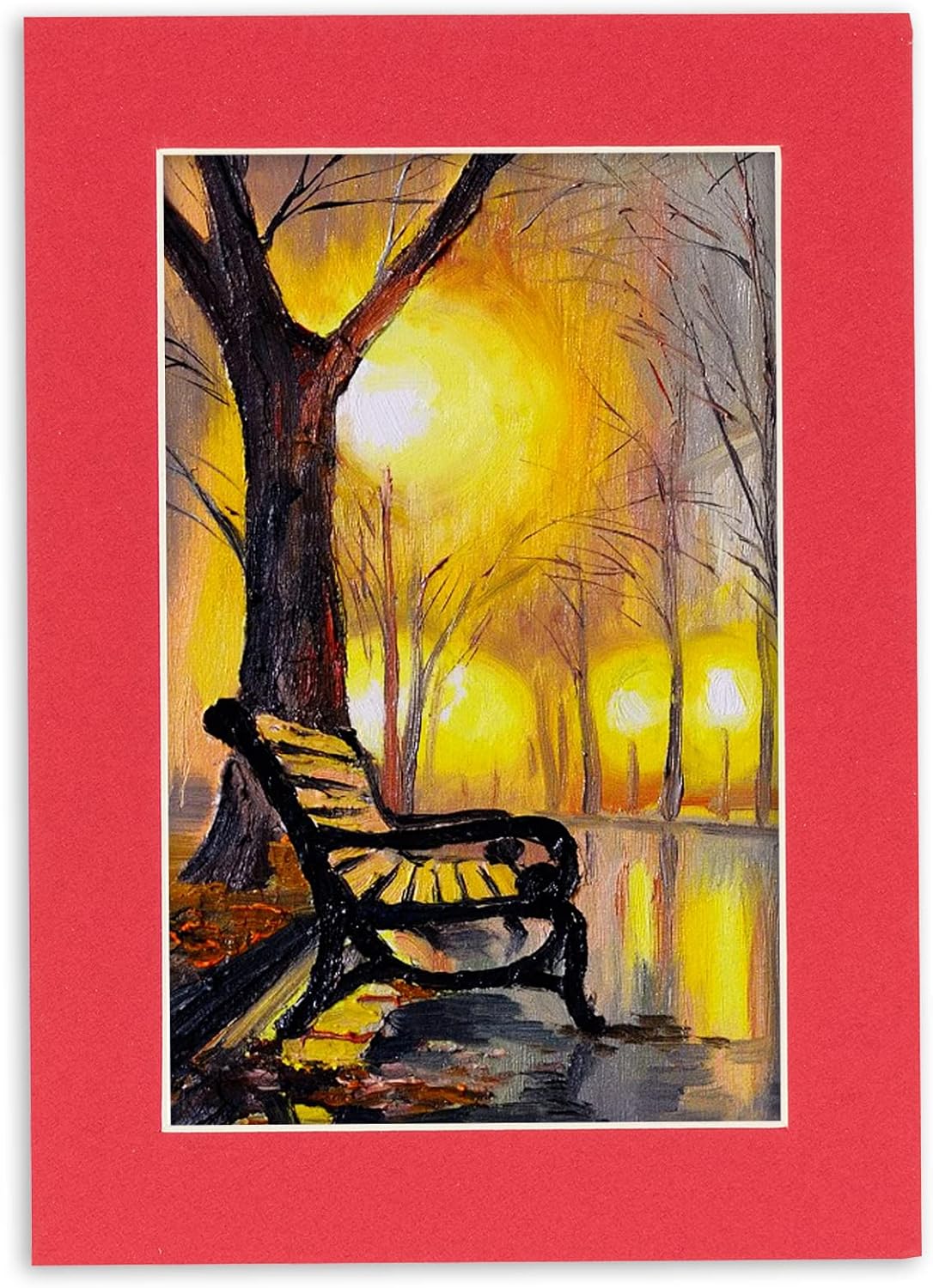 Poster Palooza 11x14 Mat Bevel Cut for 8.5x11 Photos - Acid Free Cardinal Red Precut Matboard - For Pictures, Photos, Framing - 4-ply Thickness