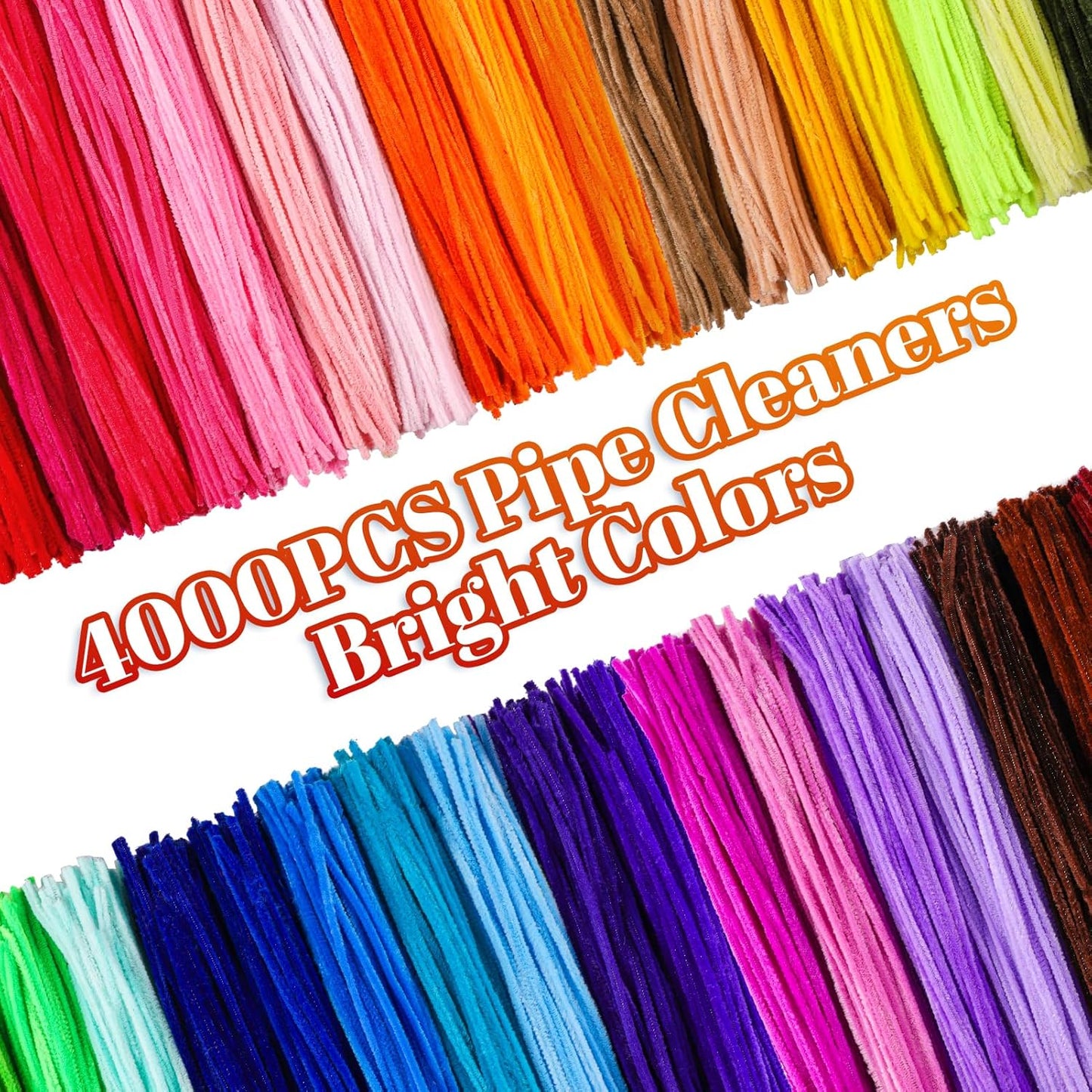 Caydo 4000 Pieces Pipe Cleaners 40 Assorted Colored Chenille Stems for Art and Crafts, Pipe Cleaner Crafts for DIY Art and Craft Projects Creative Gift Party Decorations