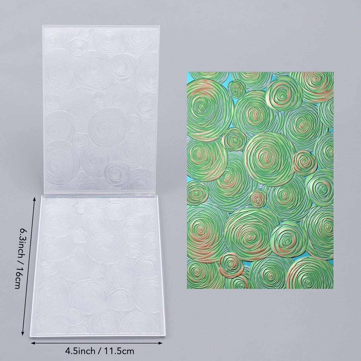 BAOFALI 3D Embossing Folder for Card Making,Beautiful Flower Spiral Pattern Plastic Texture Fades Embossing Folder Template for Scrapbooking Cardstock Album DIY Decoration Paper Crafting 6.3x4.5inch