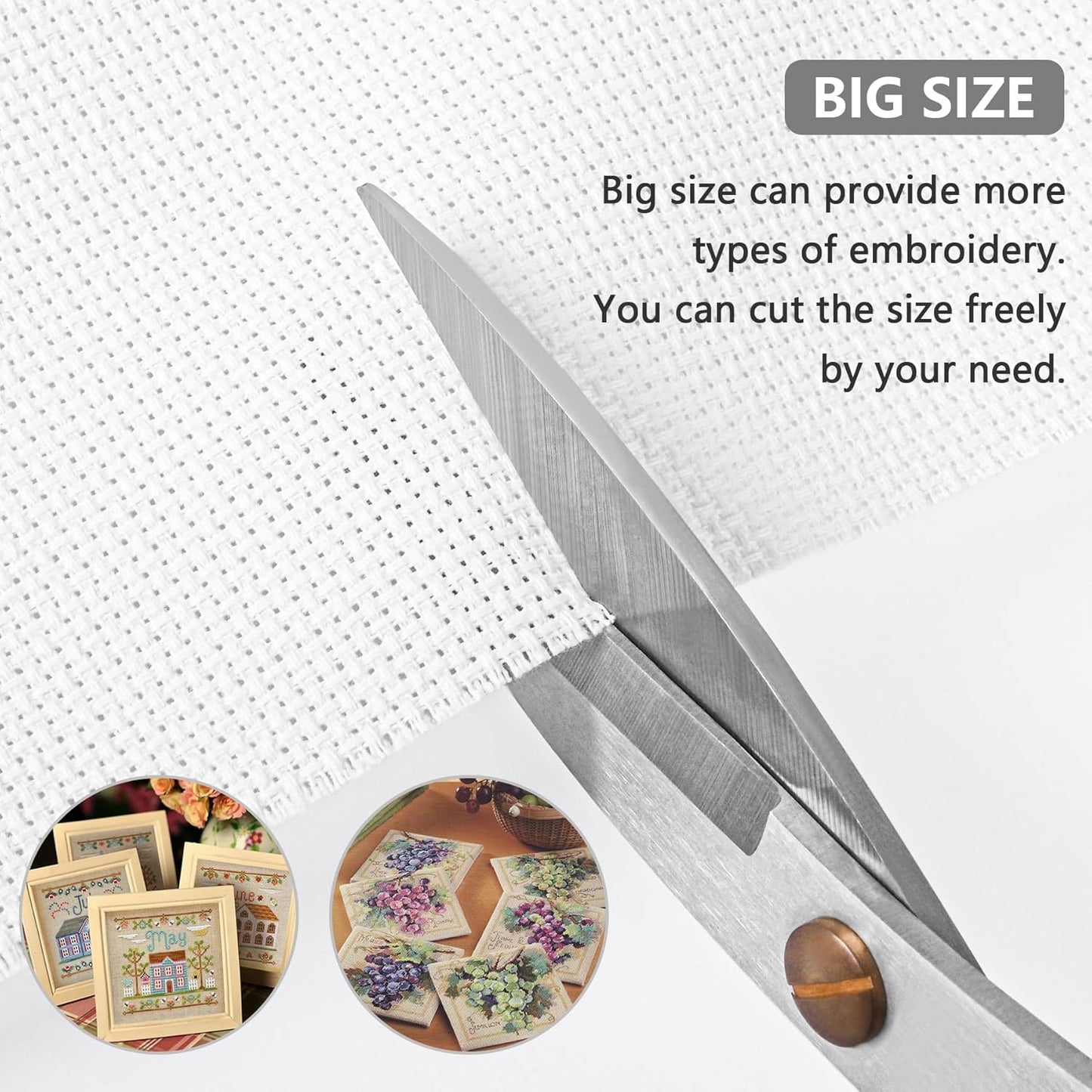 Cross Stitch Aida Fabric 16 Count, 59 by 39 Inch Large Size, Classic Reserve Cross Stitch Aida Cloth for Home DIY Embroidery Decoration