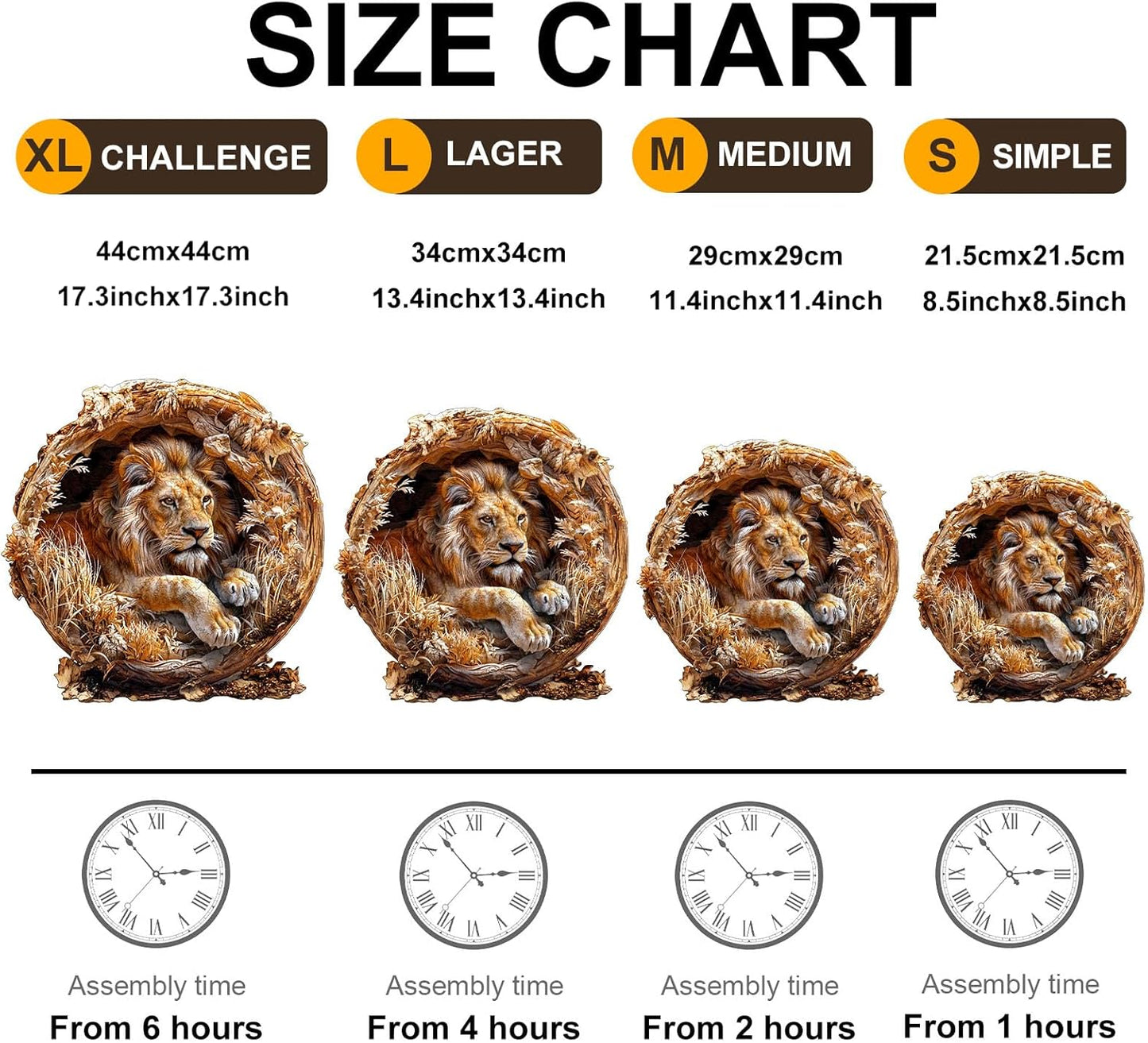 Wooden Puzzles for Adults, 3D Vision Effect Lion King Wooden Jigsaw Puzzles, 575 PCS Unique Shape Advanced Wood Puzzle Adult, 3D Effect Flat Puzzle Birthday Gifts Family Game (XL-17.3 * 17.3in)