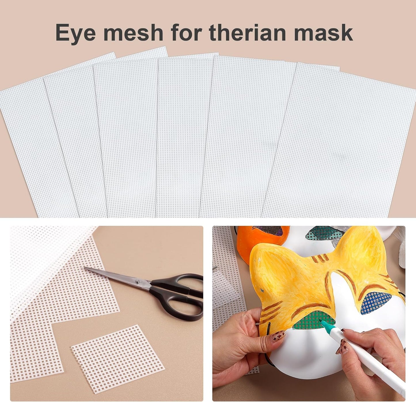 Pllieay 5 Pieces 7 Count Plastic Mesh Canvas Sheets, Eye Mesh for Embroidery, Acrylic Yarn Crafting, Knit and Crochet Projects, Make Aquarium Dividers(10.2 x 13.2 inch, with 4 Pieces Weaving Needles)