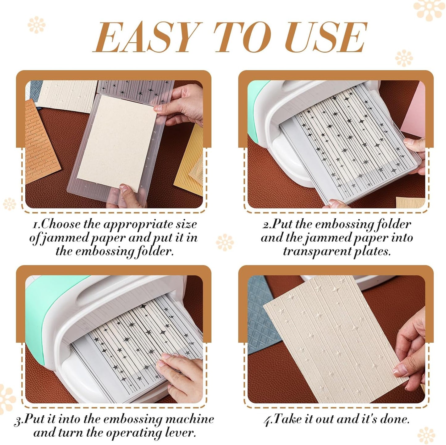 Geiserailie 8 Pcs Embossing Folders Embossing Machine Template Paper Card Folders for Christmas Card Making DIY Flower Scrapbook Photo Album Craft Decoration 5.9 x 4.1 Inch (Vintage Style)