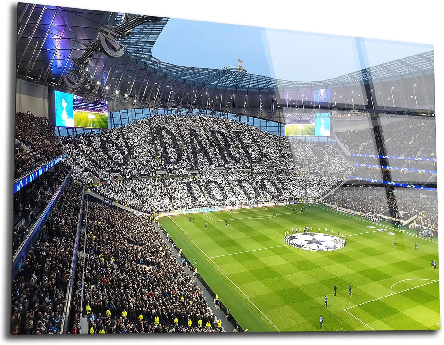 SpiritualHands Tottenham Hotspur Stadium Tempered Glass Wall Art Painting for Living Room, Tempered Glass Modern Prints Decor, Large Vivid Color Panel for Bedroom, Kitchen, or Office