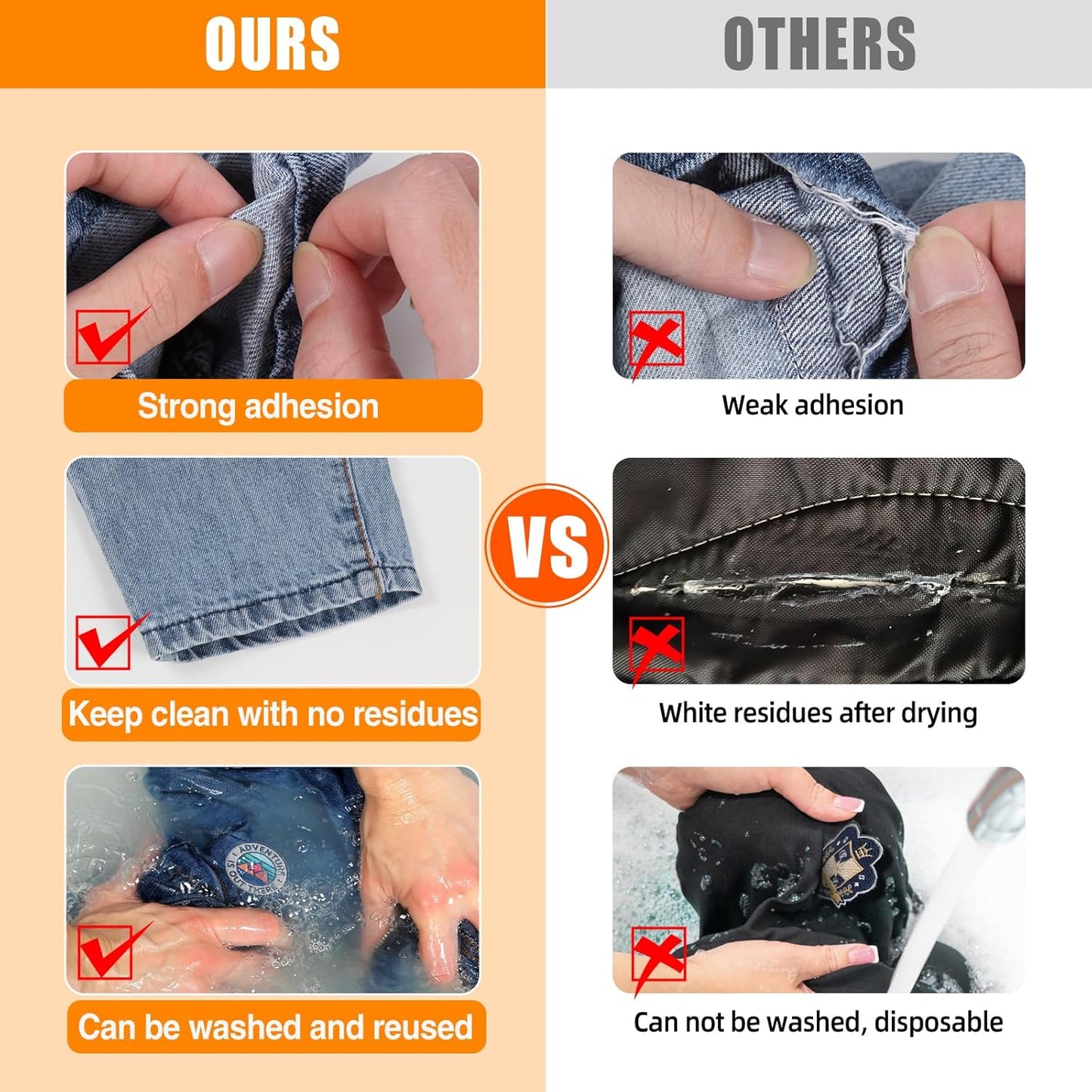 Fabric Glue Permanent, 60 ML Washable Clear Clothing Glue, Super Fabric Adhesive for Rhinestones, Patches, Clothes, Denim, Leather, Polyester, Fabrics, Doll Repair, Flannel, Cotton