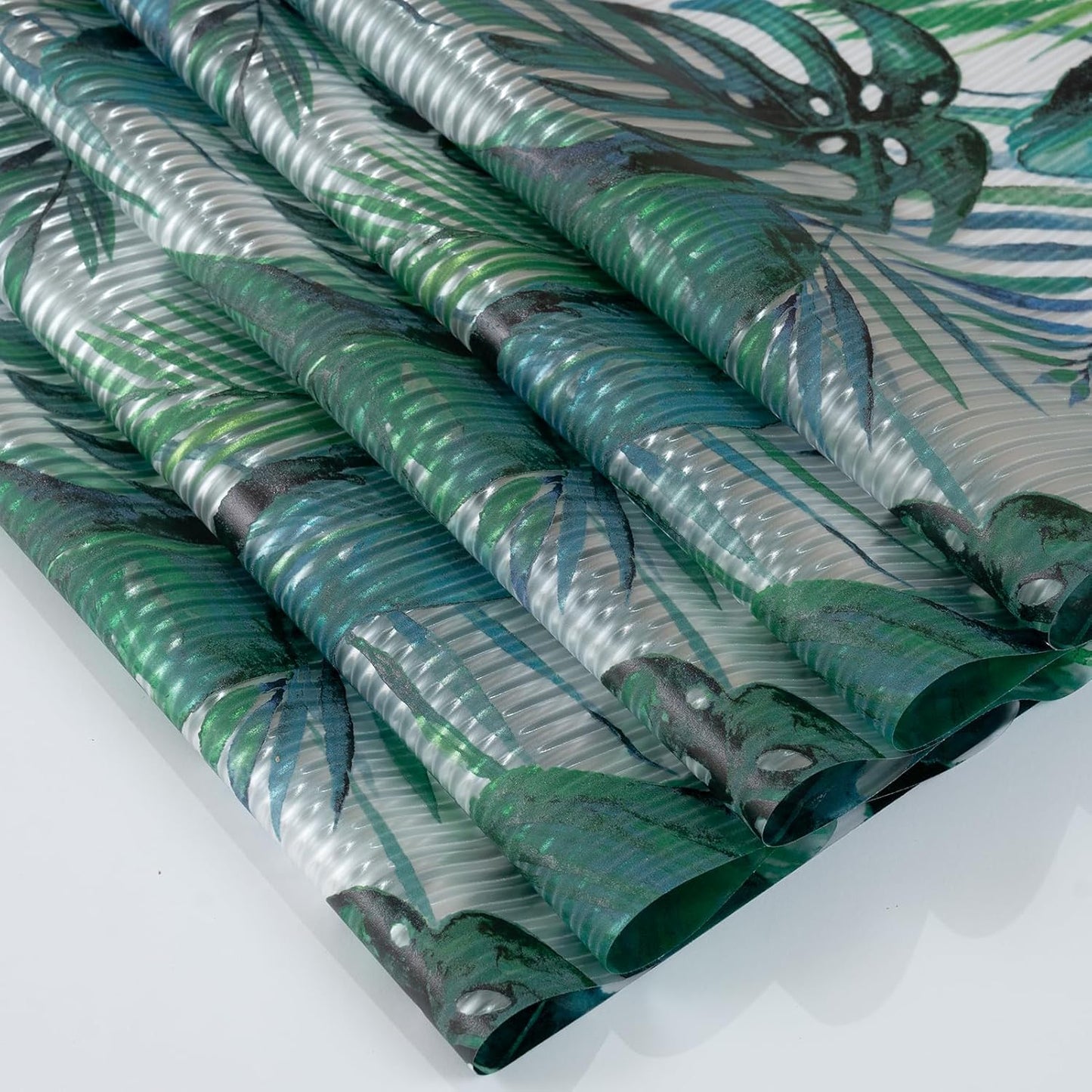 DKTIE Nature Pattern Rainbow Window Film Decorative Stained Glass Window Film Static Cling Films Easy Apply Removable Comes with Tools (U560-Reeded Glass, 17.7" x 118.1")