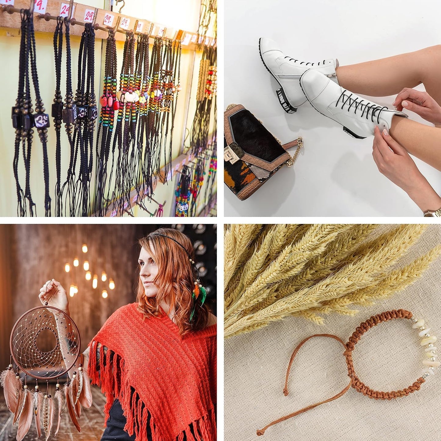 Mandala Crafts 1.5mm 109 Yards Yellow Green Cotton Waxed Cord for Jewelry Making Bracelet Cord Waxed String - Beading String Thread Jewelry Cords for Necklaces String