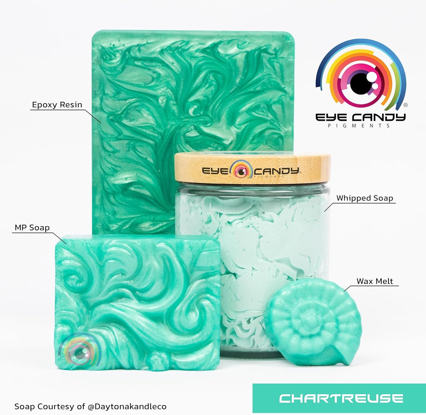 Eye Candy Pigments Premium Green Mica Powder - Chartreuse (50gr) - for Epoxy, Resin, Soap, Paint, Woodworking, Acrylic Pouring, Bath Bombs, Fishing Lures - DIY Arts and Crafts Additive