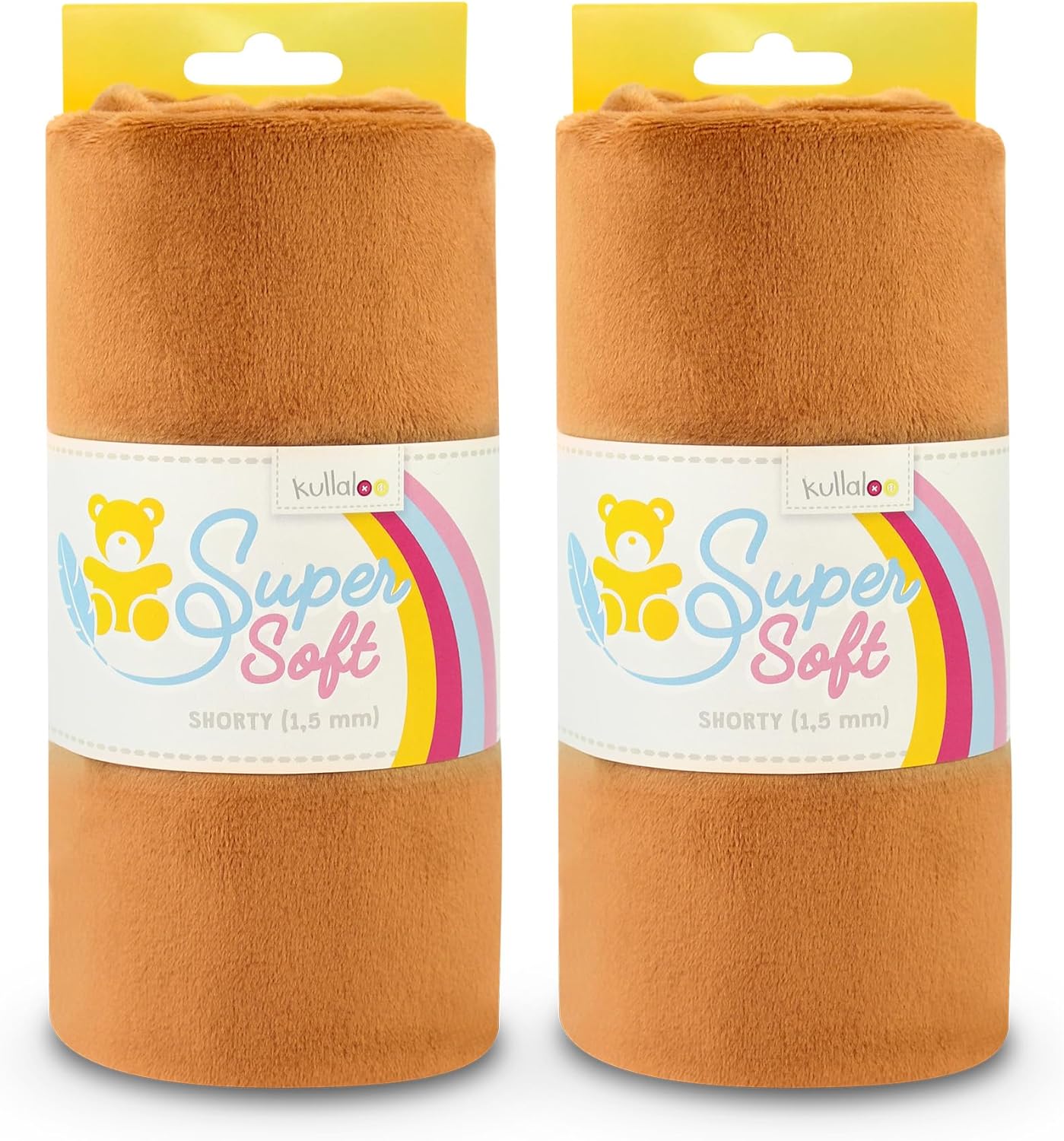 kullaloo Plush Fabric | Solid Ginger Minky Fabric for Sewing (Pack of 2) | Super Soft Cuddle Material | 39.5x29.5 | Plushies, Baby Blankets, Pillows, Dog Beds, Cat Beds, Baby Accessories, Apparel