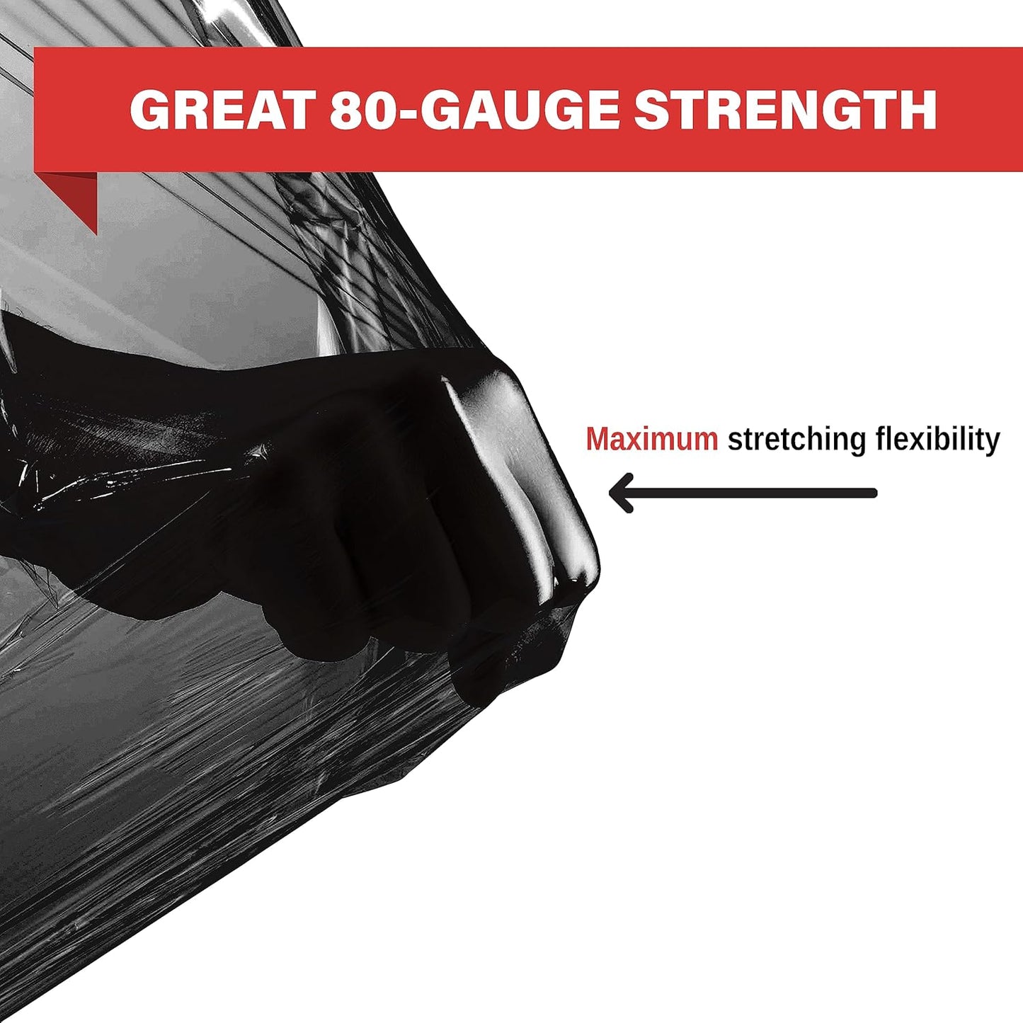 Black Industrial Strength Extra Thick 4 Pack 17.5" 1100 SqFt 80 Gauge (20 Micron) Shrink Wrap Roll for Moving, Furniture, Pallets, Packing