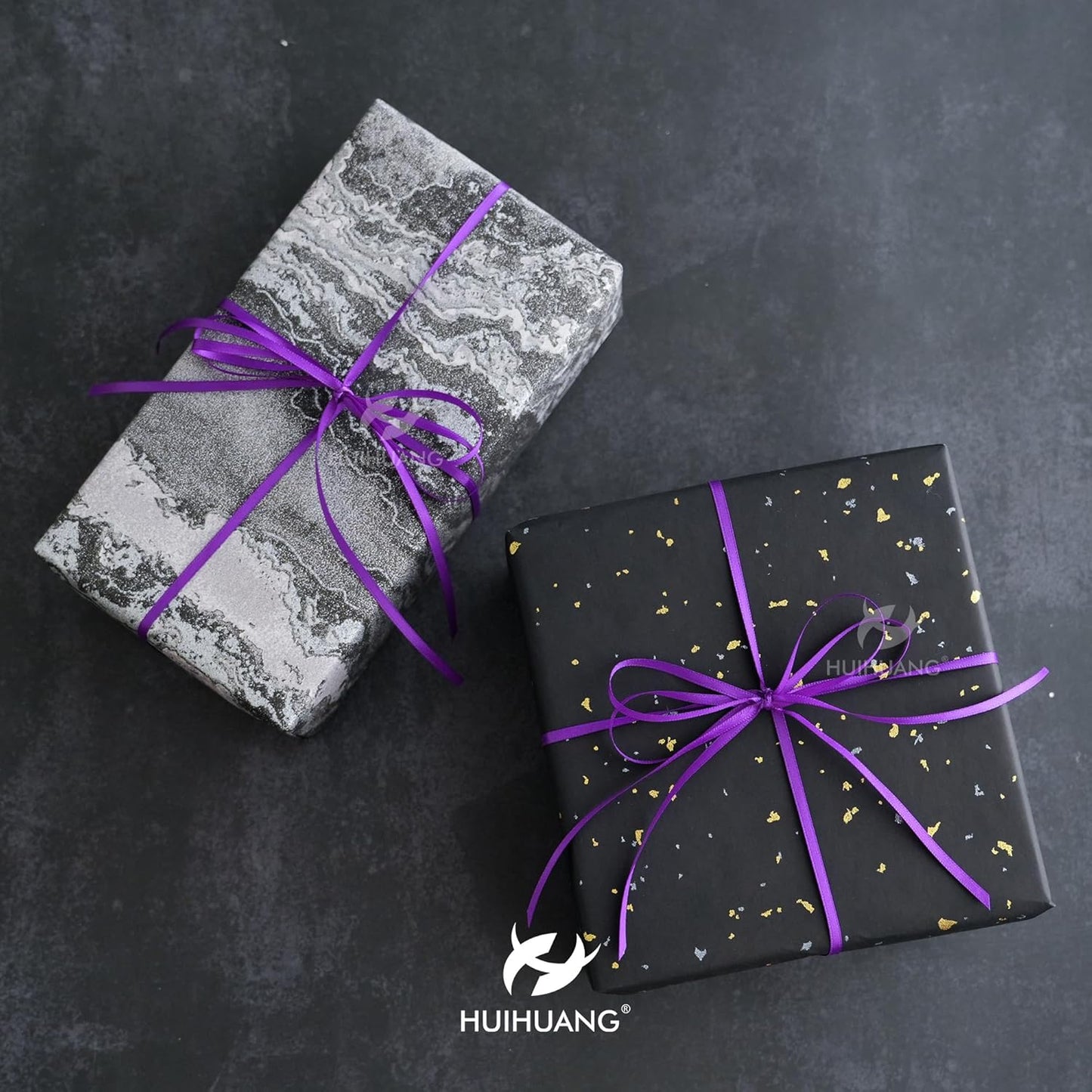 HUIHUANG Purple Ribbon 1/8 inches Solid Color Satin Ribbon100 Yards Double Faced Thin Ribbon Roll for Crafts Gift Wrapping DIY Bows Bouquet Decoration