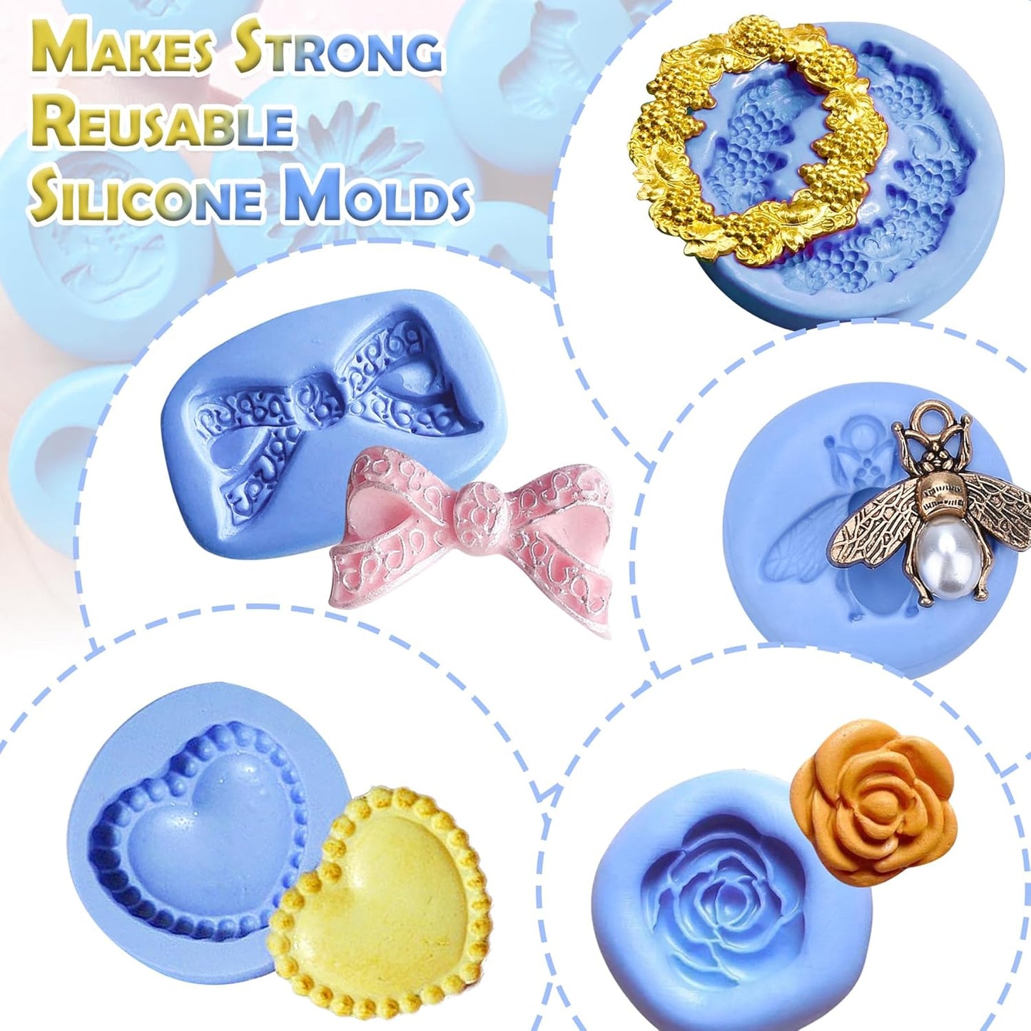 Silicone Putty - 7/8 LB Flexible Silicone Mold Making Kit for Reusable Silicone Molds Making - Easy 1:1 Mixing Ratio Fast Cured Molding Putty for Casting, Resin Molds, Soap Molds, Candle Molds