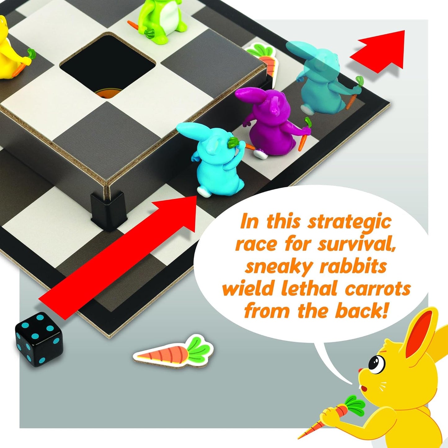 MindWare Stabbits: Strategic Bunny Battle Game – Beware of Backstabbing Rabbits with Lethal Carrots – Fun and Sneaky Board Game for 2-6 Players
