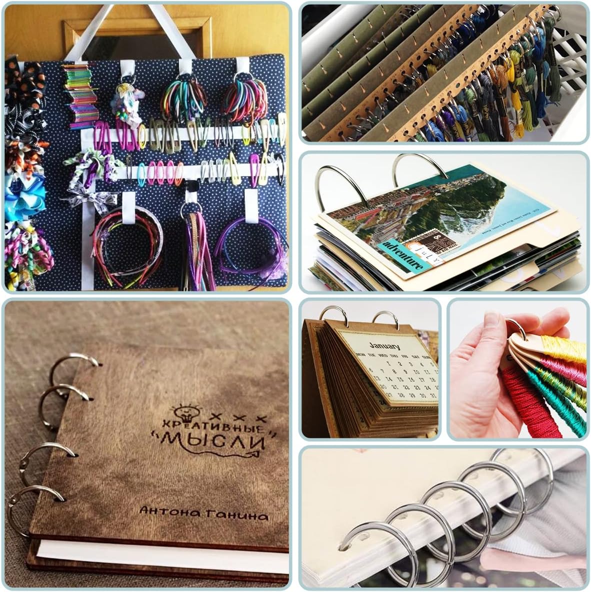 CooBigo 50 Pack Binder Ring, Metal Book Ring Paper Ring Holder 5/8-Inch Loose Leaf Binder Ring Clip for Index Card, Flash Card Ring, Card Calendar, Keychain Key Ring - Bronze