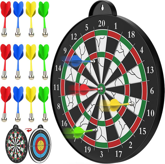 Magnetic Dart Board - 12pcs Magnetic Darts - Excellent Indoor Game and Party Games - Gifts for 5 6 7 8 9 10 11 12 Year Old Boy Kids