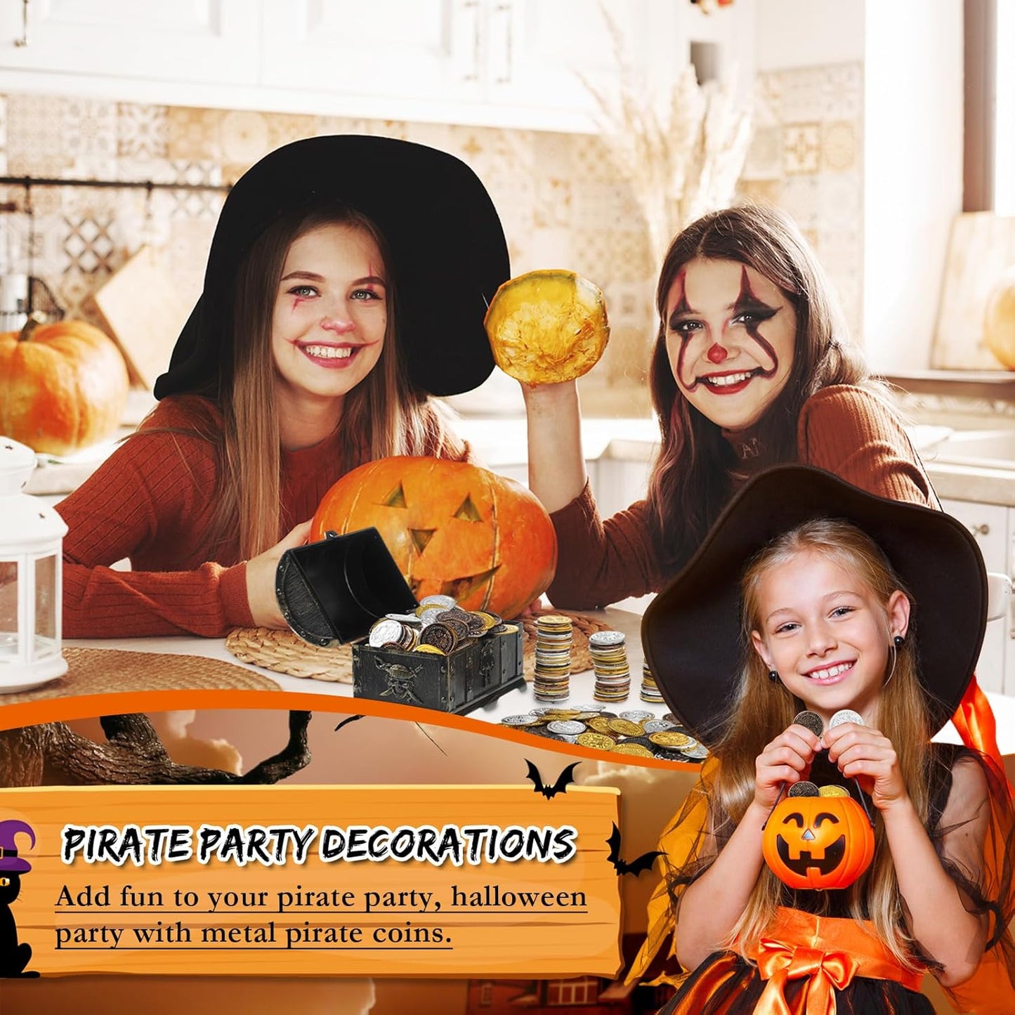 Hanaive 100 Pcs Pirate Coins Plastic Kids Fake Play Replica Spanish Doubloons St. Patrick's Coin for Pirate Party Treasure Chest Board Games Tokens Toys Cosplay (Gold, Silver, Bronze,Round)