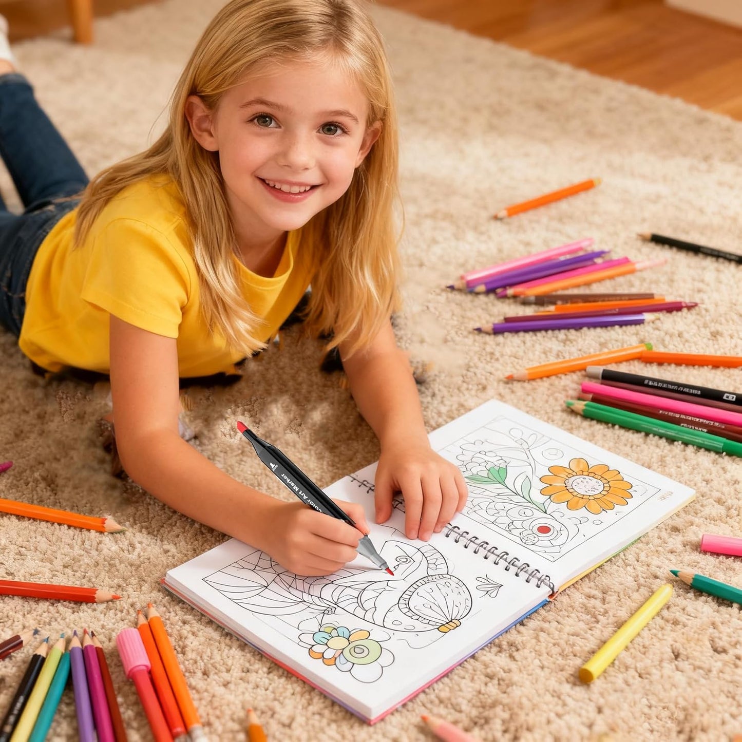 Soucolor Alcohol Markers 204 Colors with Case & Holders, Dual Tips Chisel & Fine Art Markers for Adult Coloring Kids Drawing, Artist Markers Art Supplies for Blending Sketching