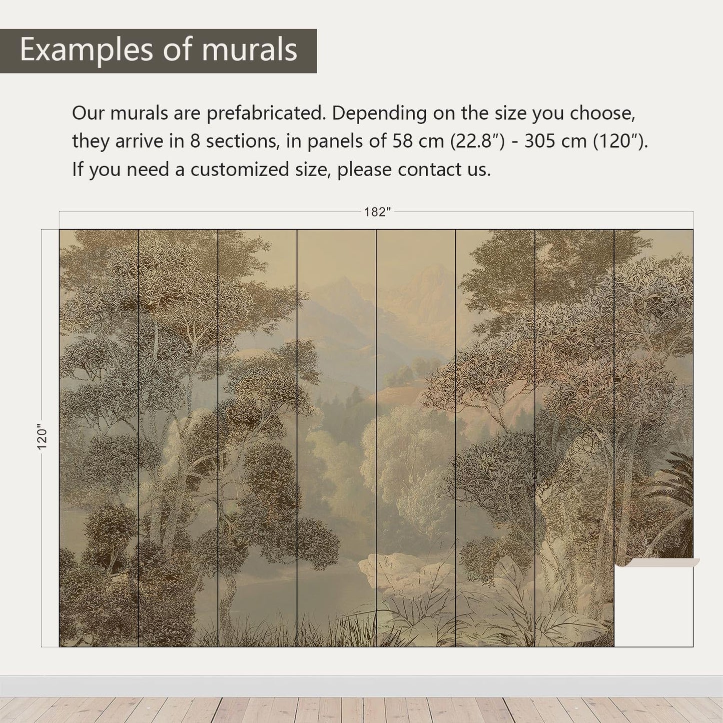 AFZEVEB-Tropical Jungle Wallpaper Landscape Tree Wall murals for Bedroom 182"x120"(Not Peel and Stick)