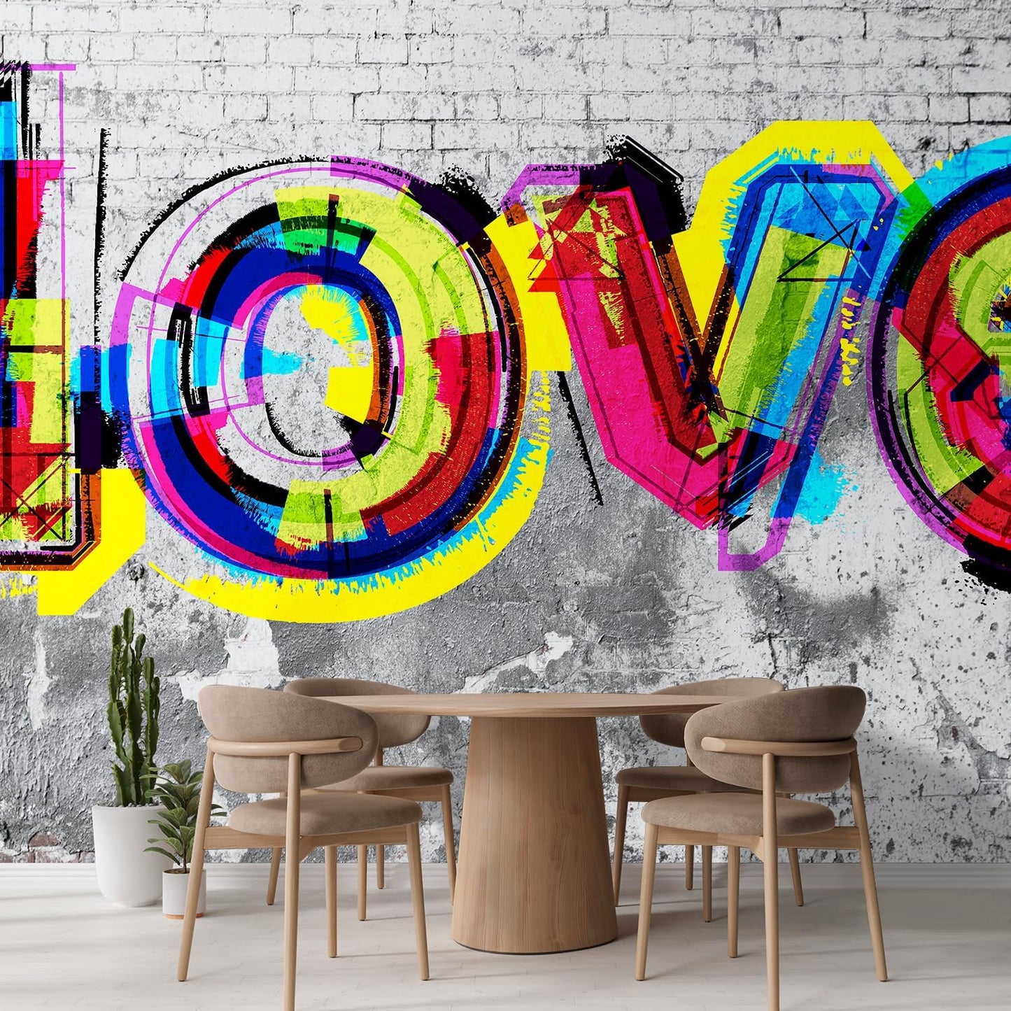 wall26 Colorful Graffiti Large Wall Mural, Removable Peel and Stick Wallpaper, Home Decor - 132x120 inches