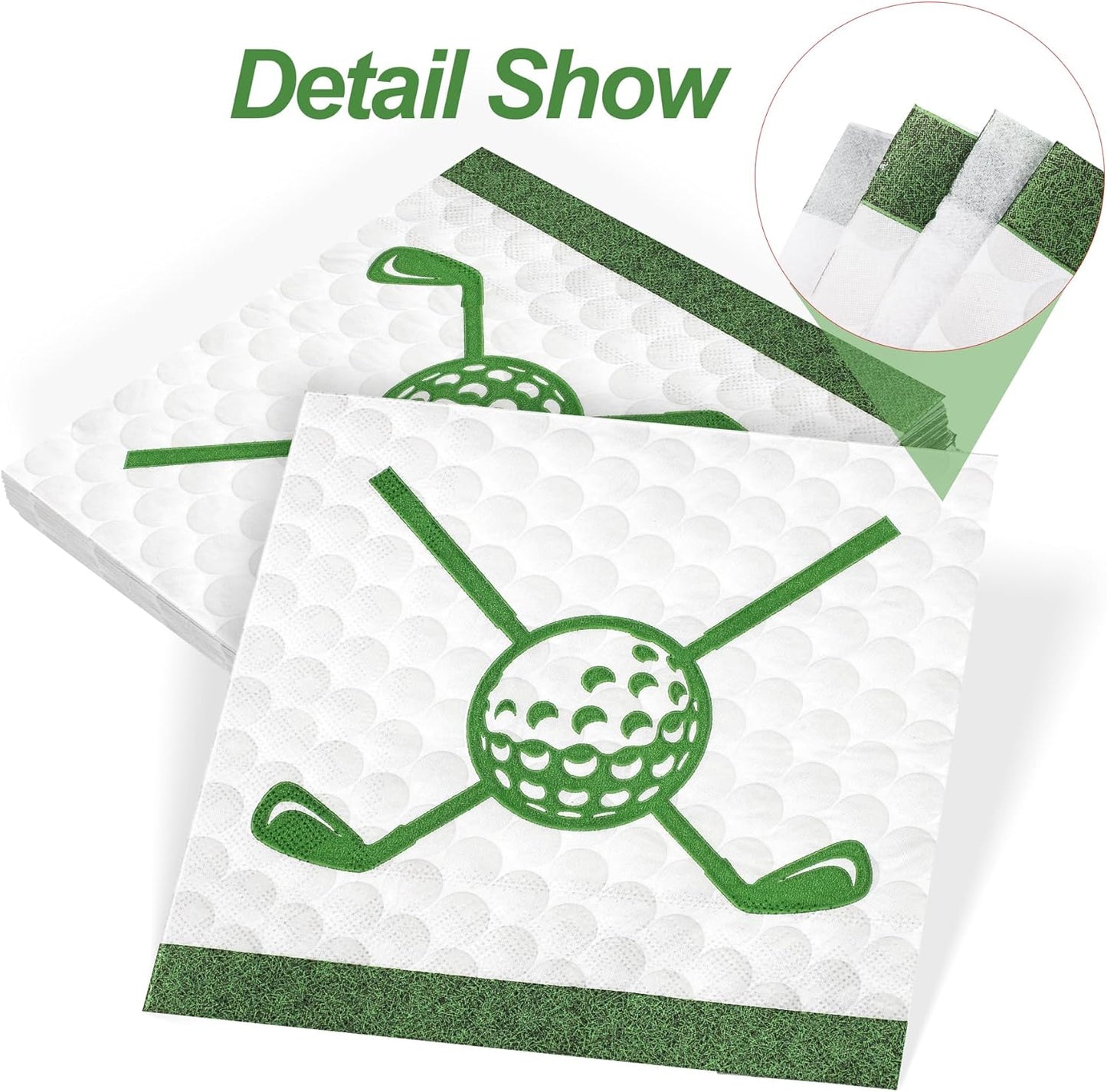 Aodaer 48 Pieces Golf Napkins 13 x 13 Inches Hole in One First Napkins Disposable Golf Cocktail Beverage Paper Napkins for Golf Themed Party Decorations Sports Party Supplies, Birthday Party