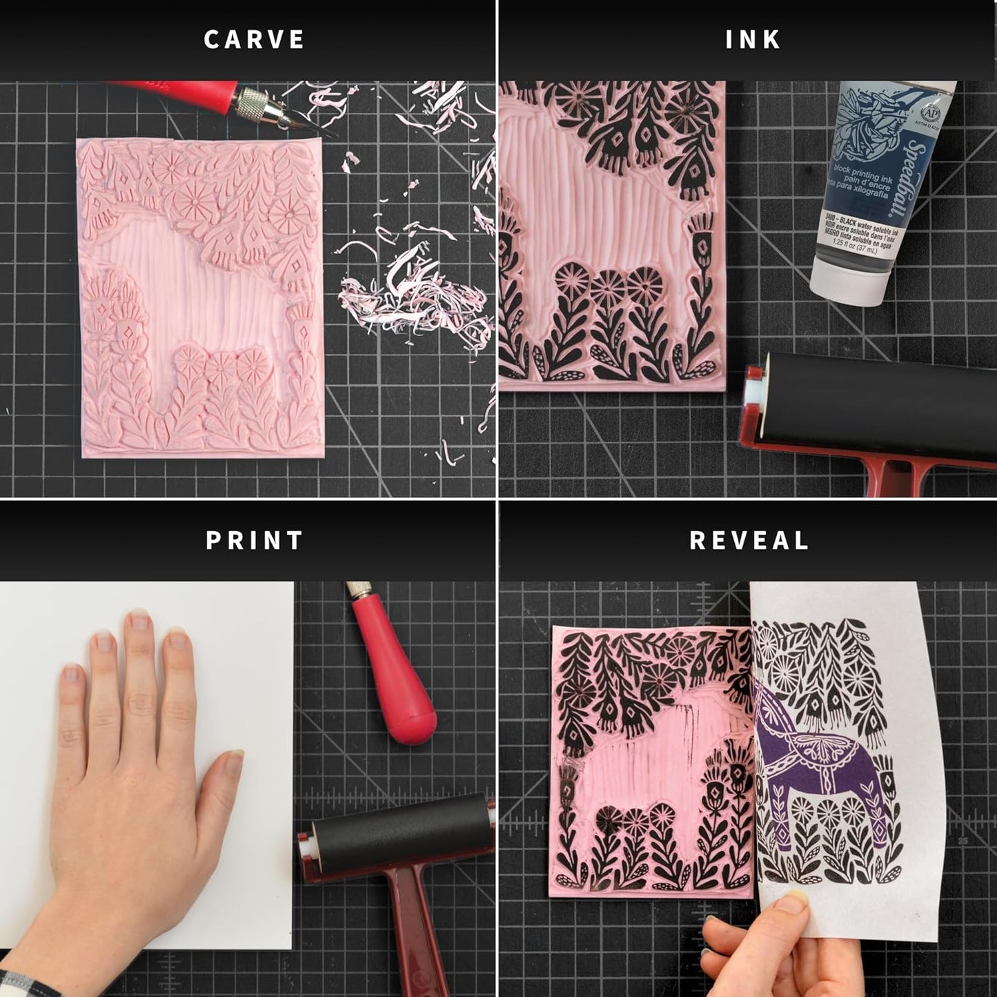 Speedball Soft Rubber Brayer, 2.5-Inch - Roller for Printmaking, Gel & Block Printing and Crafting - Made in USA