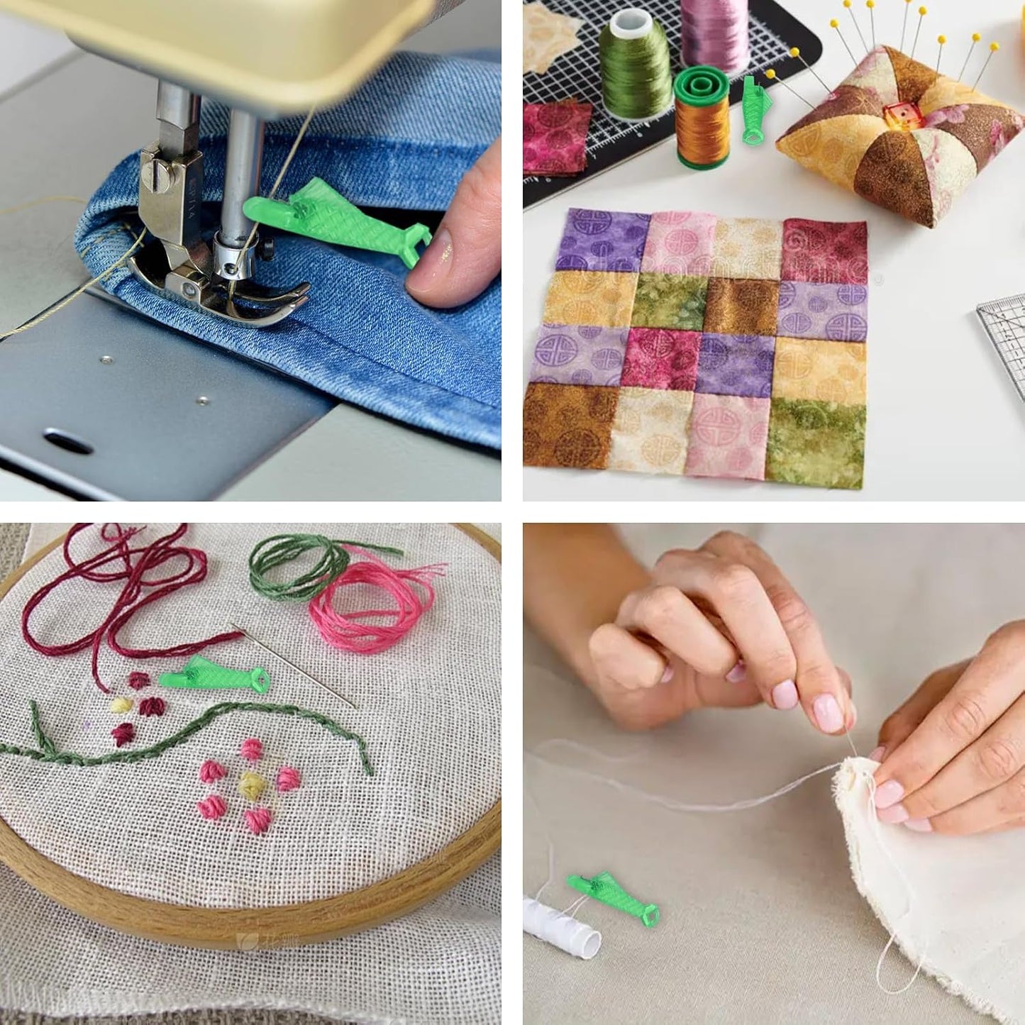 Fish Mouth Needle Threader for Sewing Machine, Quick Sewing Needle Threader Tool, Fish Type Sewing Machine Needle Threader, Sewing Threaders for DIY and Sewing Machine (Four Style)