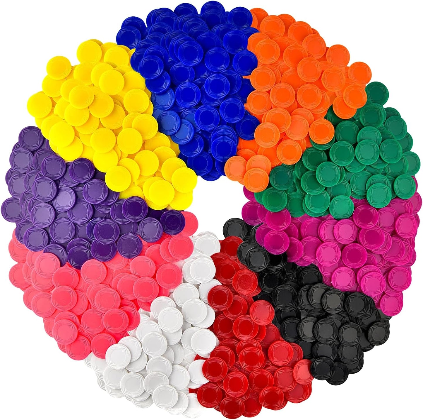 Coopay 4000 Pieces 10 Colors Plastic Poker Chips, 1 Inch Bingo Chips Bulk Learning Counters Disks Poker Card Game, Counting Markers for Math Practice, Game Tokens and Teaching Rewards, 25 mm