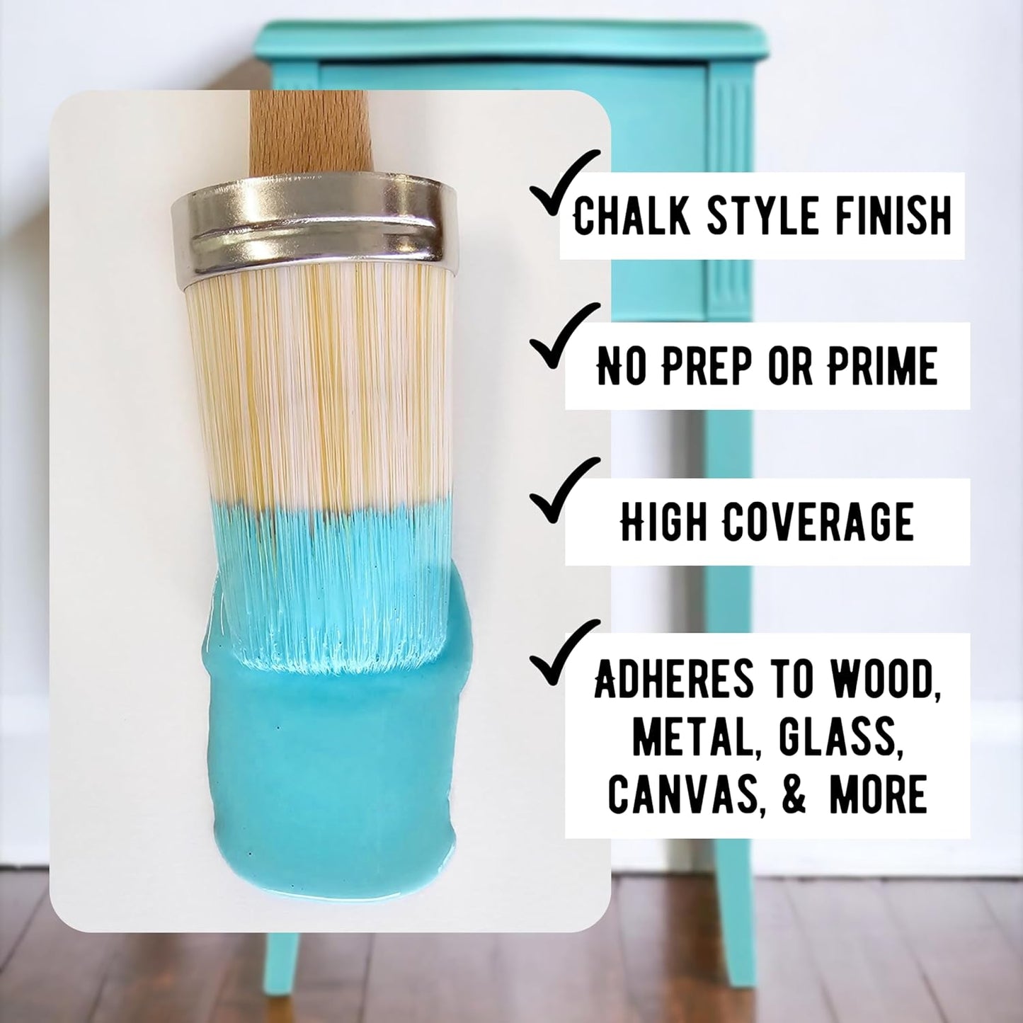 Daydream Apothecary Premium Chalk Style Paint for Furniture, Home Décor, Wood, DIY Interior Projects, Quick Dry, No Prep or Prime Needed, Matte Aqua - 16oz