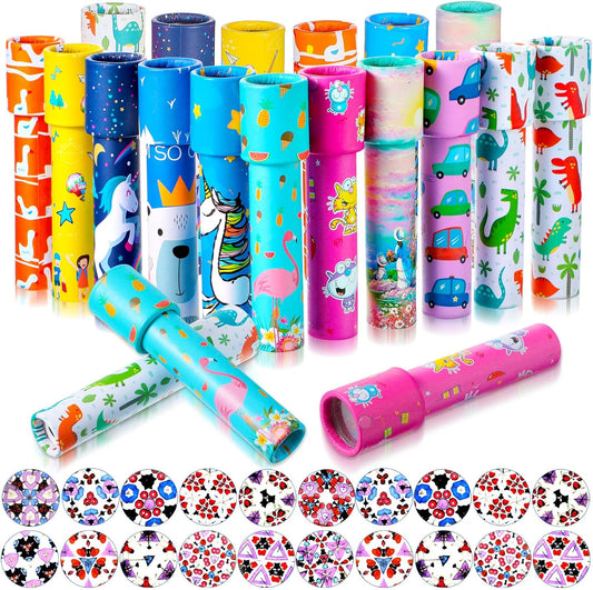 Chivao 20 Pcs Classic Kaleidoscopes Educational Toys for Party Favors Fun Kaleidoscope Toy for Stock Stuffers Bag Fillers Birthday Party School Classroom Prizes, Random Colors (Flamingo)