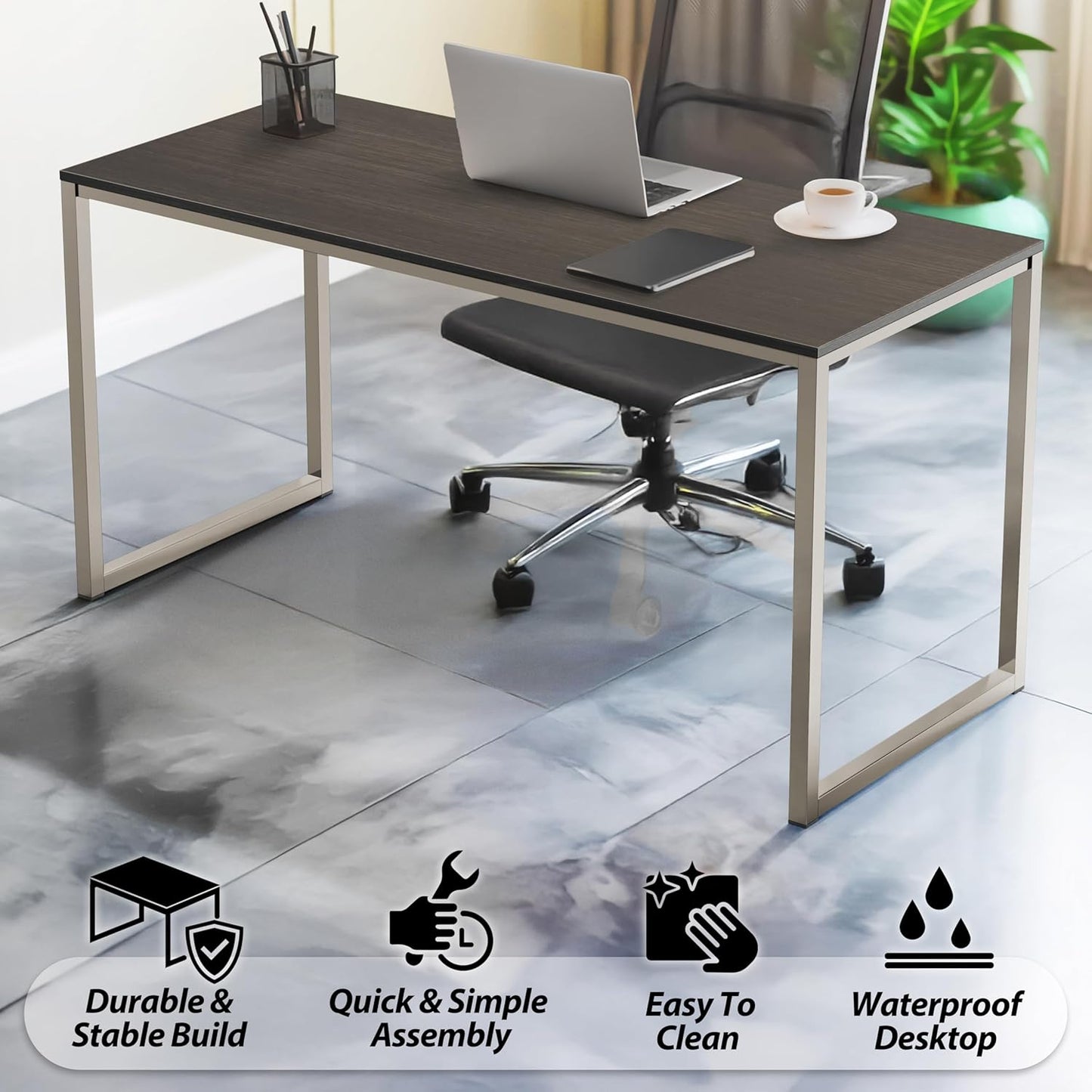 SHW Mission 40-Inch Home Office Computer Desk, Espresso