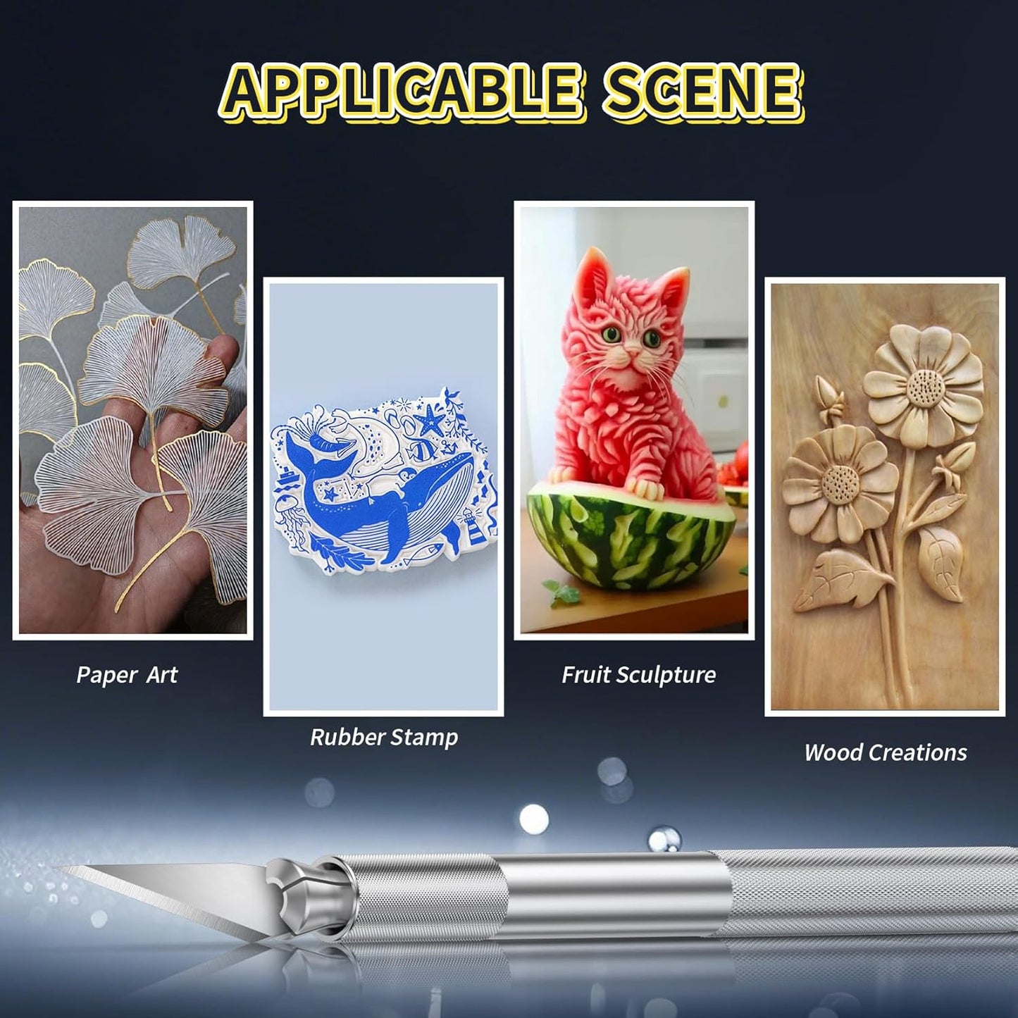 DIYSELF 200 PCS Exacto Knife Blades #11, Exacto Knife Replacement Blade, High Carbon Steel #11 Blades Refills with Storage Case, Hobby Knife Blade 11 for Craft, Hobby, Scrapbooking, Stencil, Leather